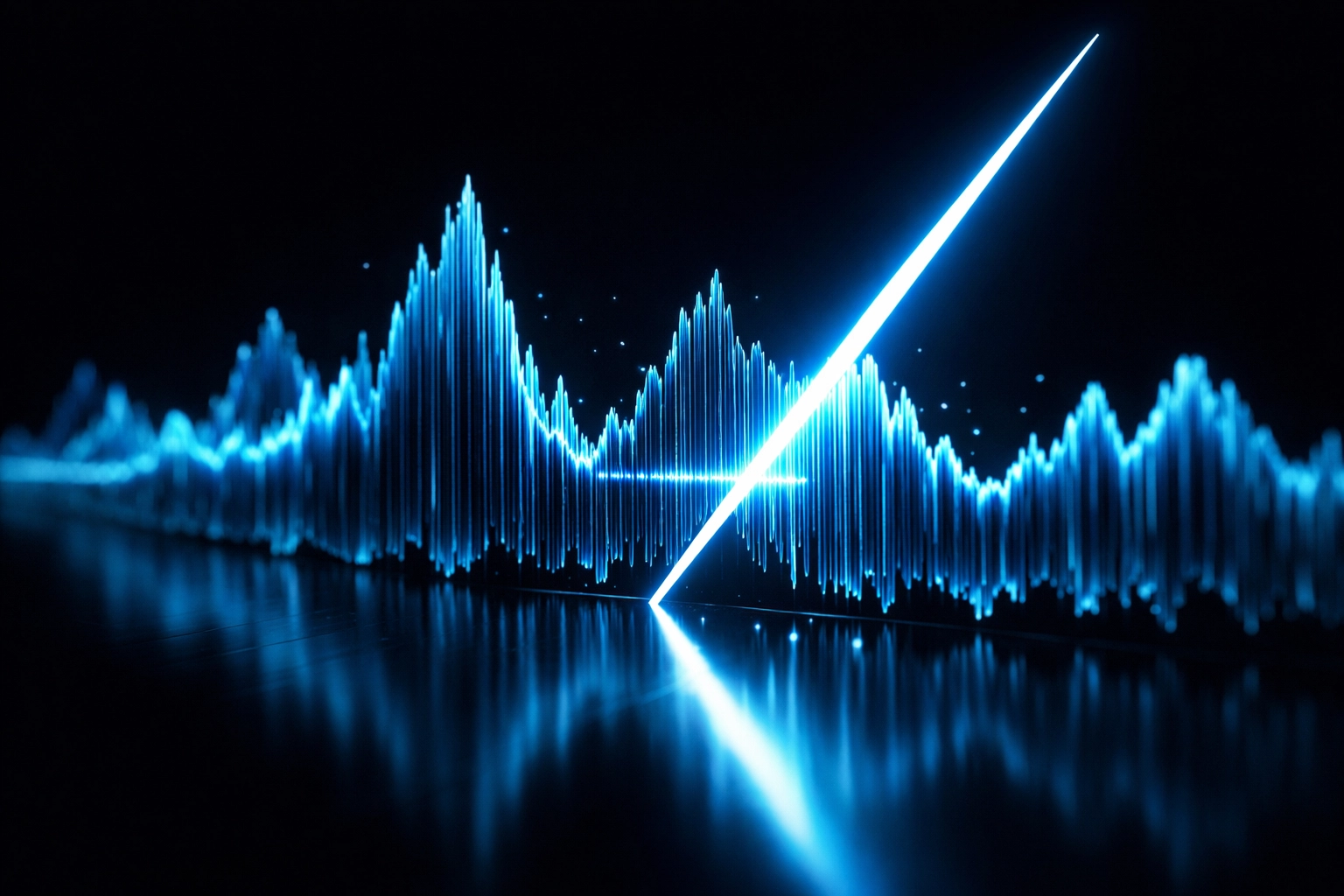A digital audio waveform being edited with precision using Suno V5.5 surgical AI music production tools.