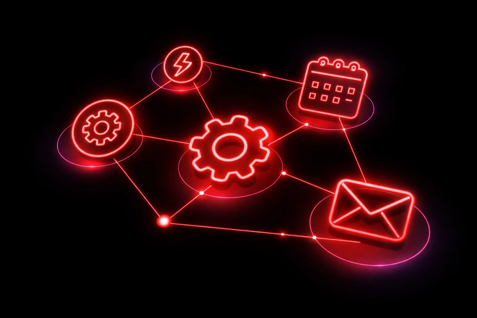 Interconnected app icons visualizing workflow automation tools for business efficiency and digital ecosystem management.
