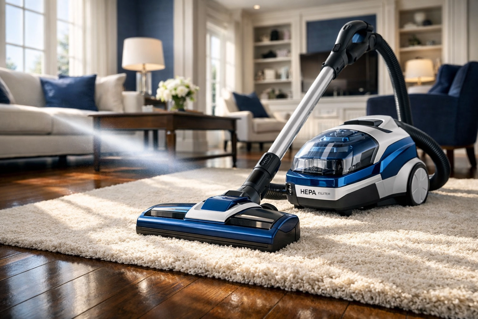 A professional HEPA vacuum used for luxury house cleaning Newton MA to ensure elite indoor air quality.