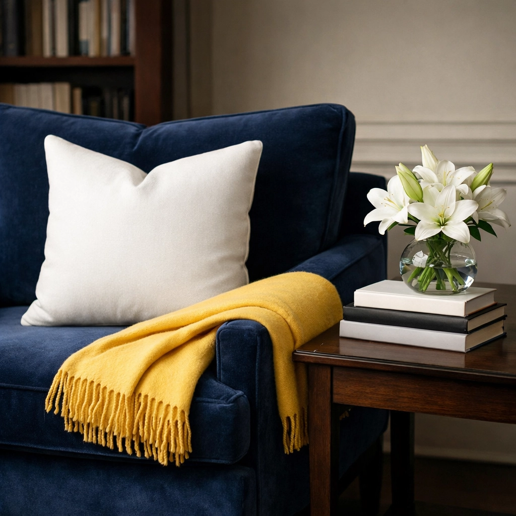 A serene, organized living room showcasing the professional results of a recurring Franklin house cleaning service.