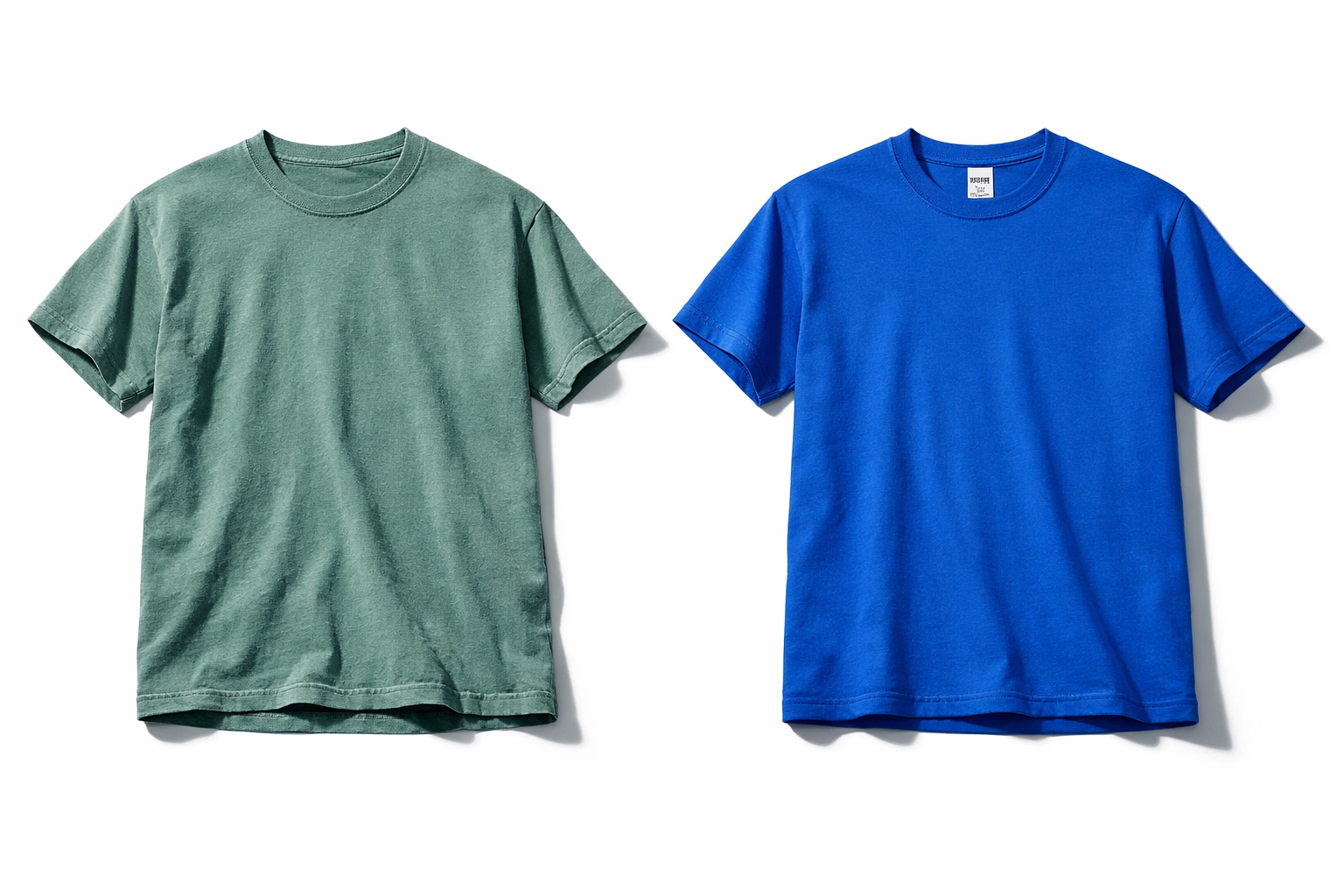 Comfort Colors vs Gildan heavyweight tees side-by-side comparison showing fabric texture differences