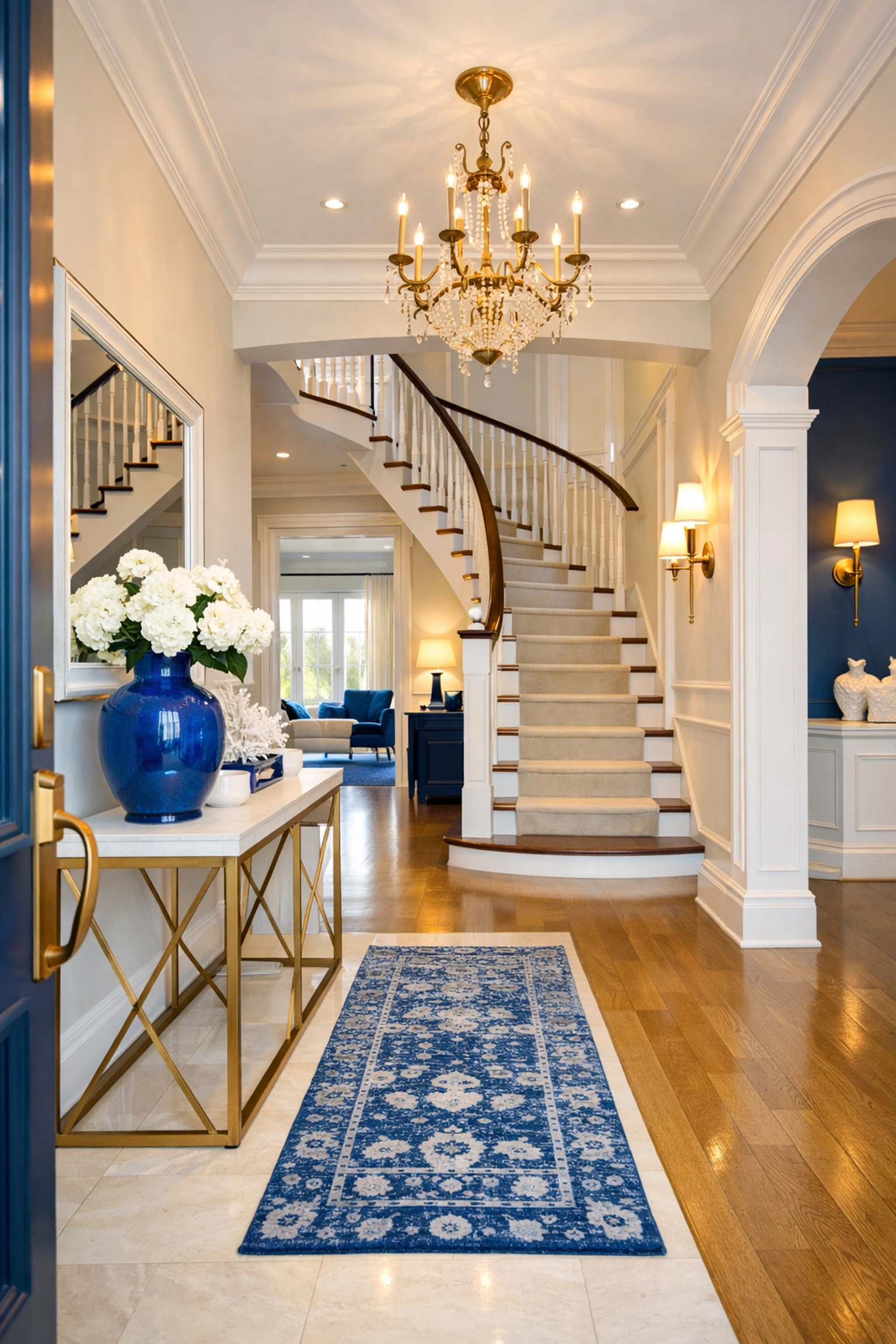 Welcoming and spotless home entryway in Bolton, MA, perfectly prepared for new residents to move in.