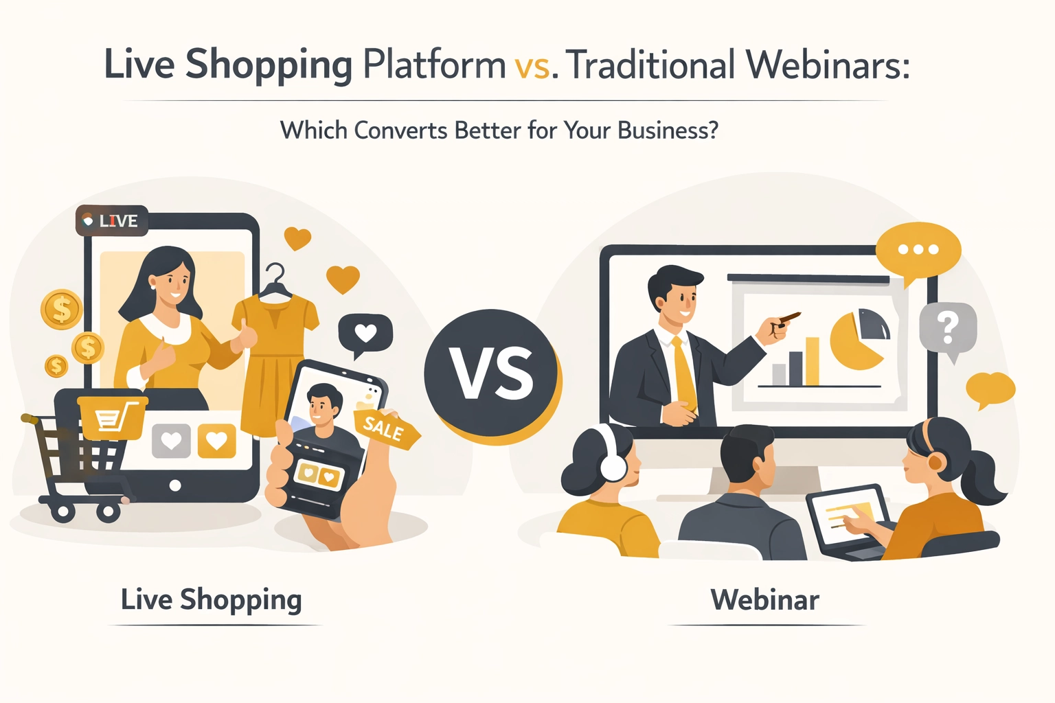 [HERO] Live Shopping Platform vs. Traditional Webinars: Which Converts Better for Your Business?
