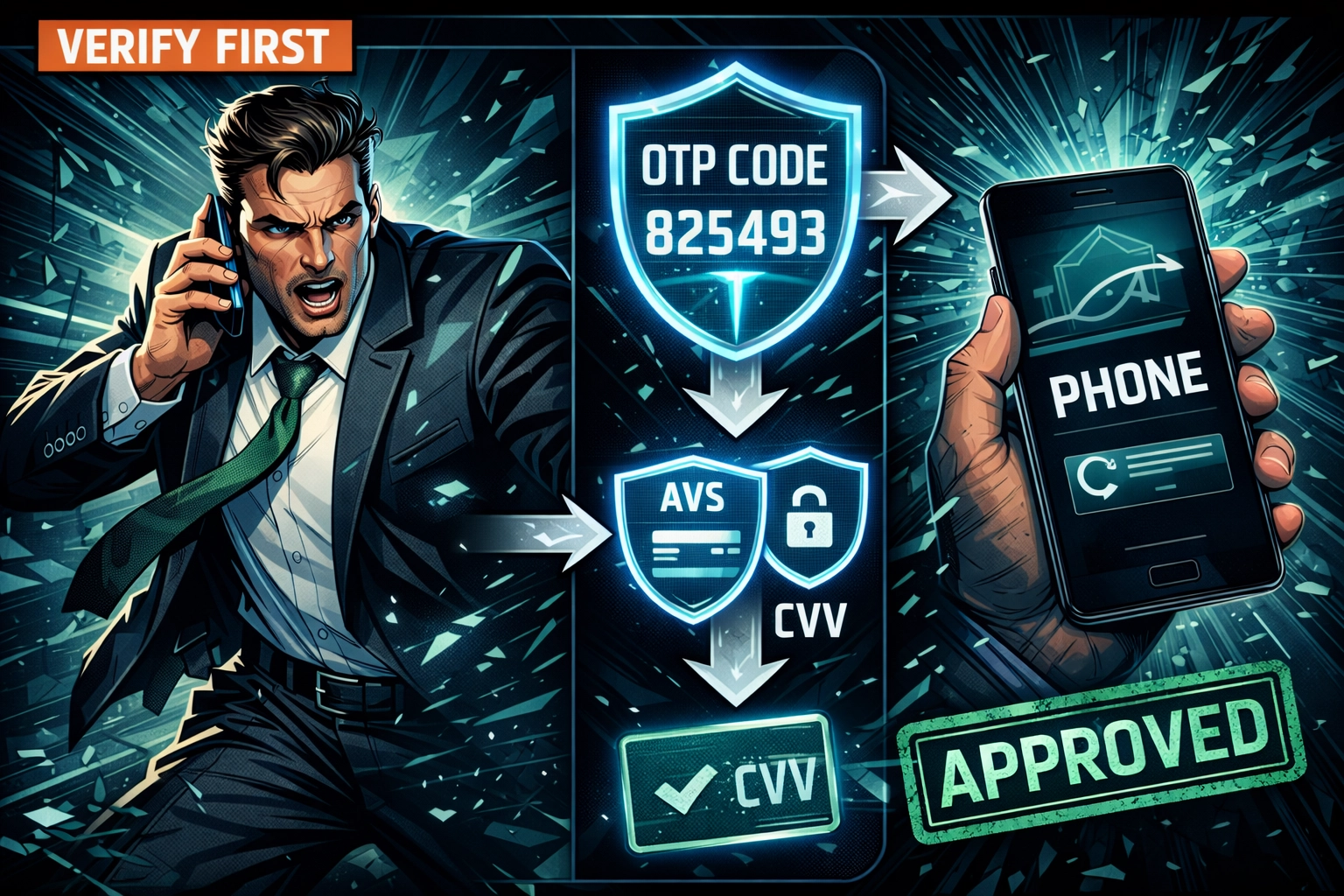 Payment verification process securing MOTO transaction authorization