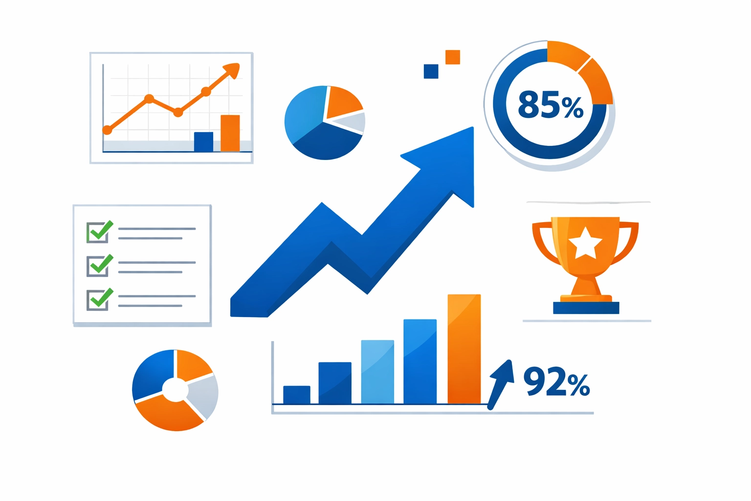 Custom eLearning Development success metrics dashboard showing performance analytics and ROI