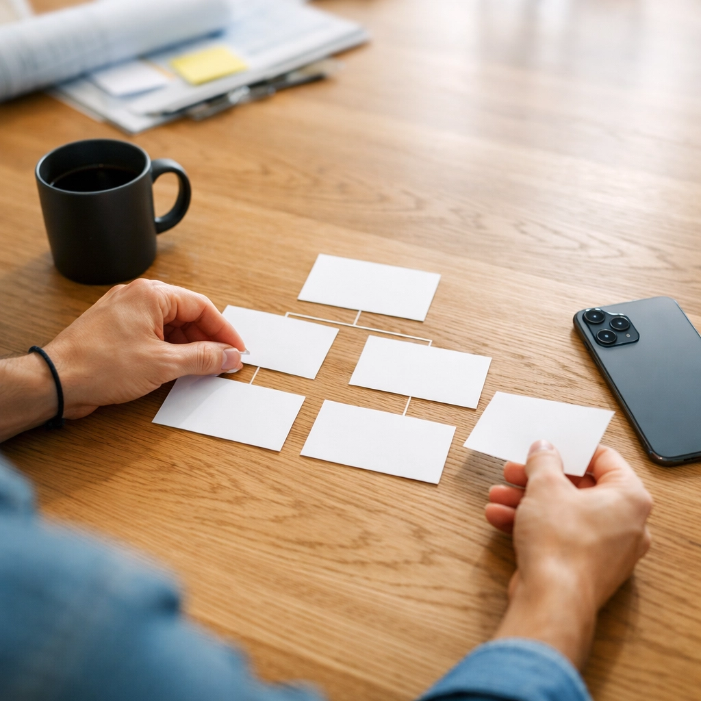 Planning a lead generation funnel and workflow automation for small business growth during a strategy session.