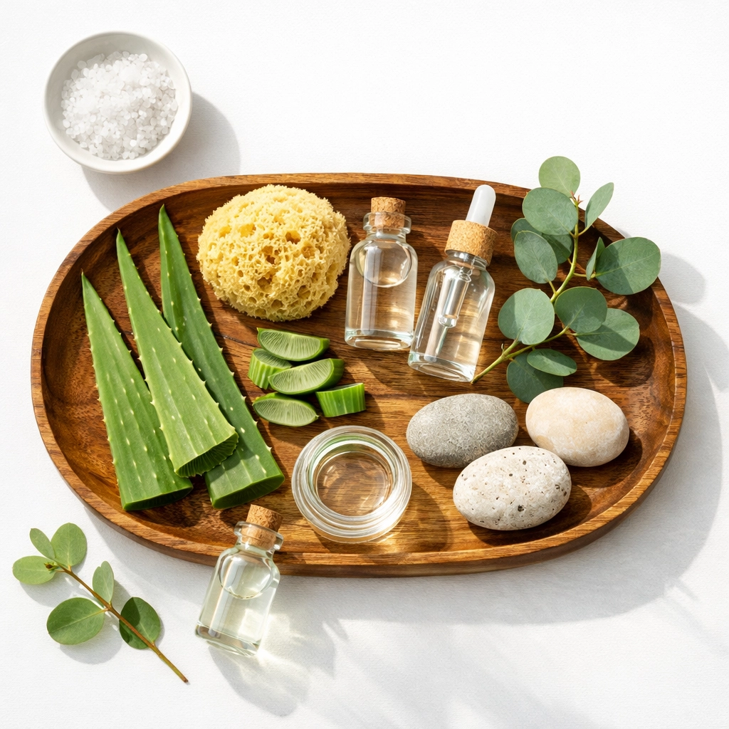 Natural body wash essentials with aloe vera and organic ingredients for daily use