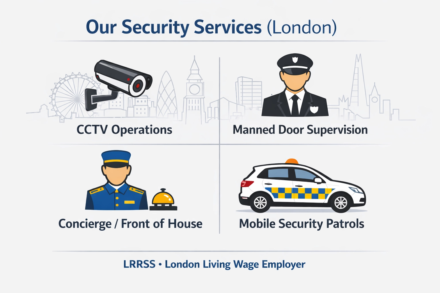 Service List Graphic for London Rapid Response Security Services