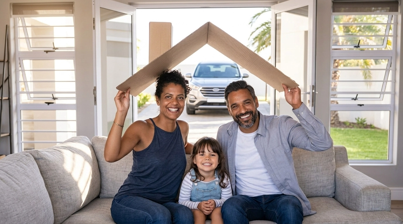 A new car in a Florida driveway, highlighting that the best car insurance florida rates are also seeing a downward trend.
