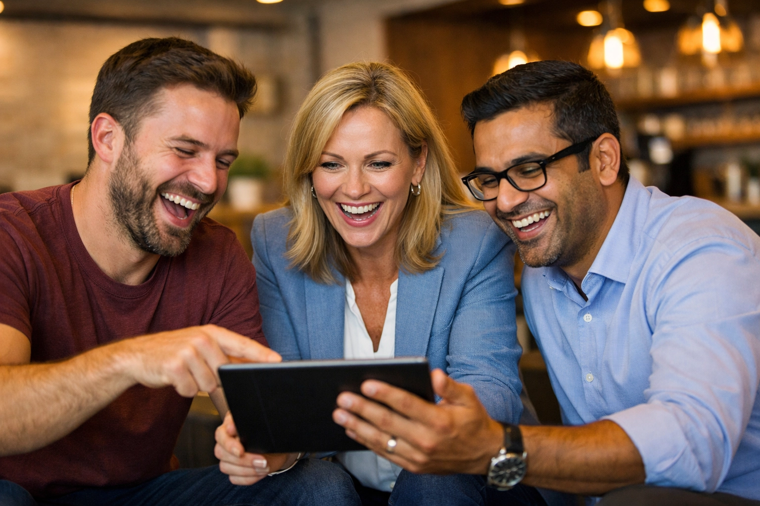 Team celebrating successful user adoption and human-centric design with a ServiceNow partner.