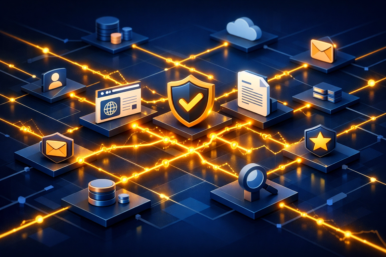Réseau de backlinks interconnectés illustrant la stratégie SEO enterprise à grande échelle