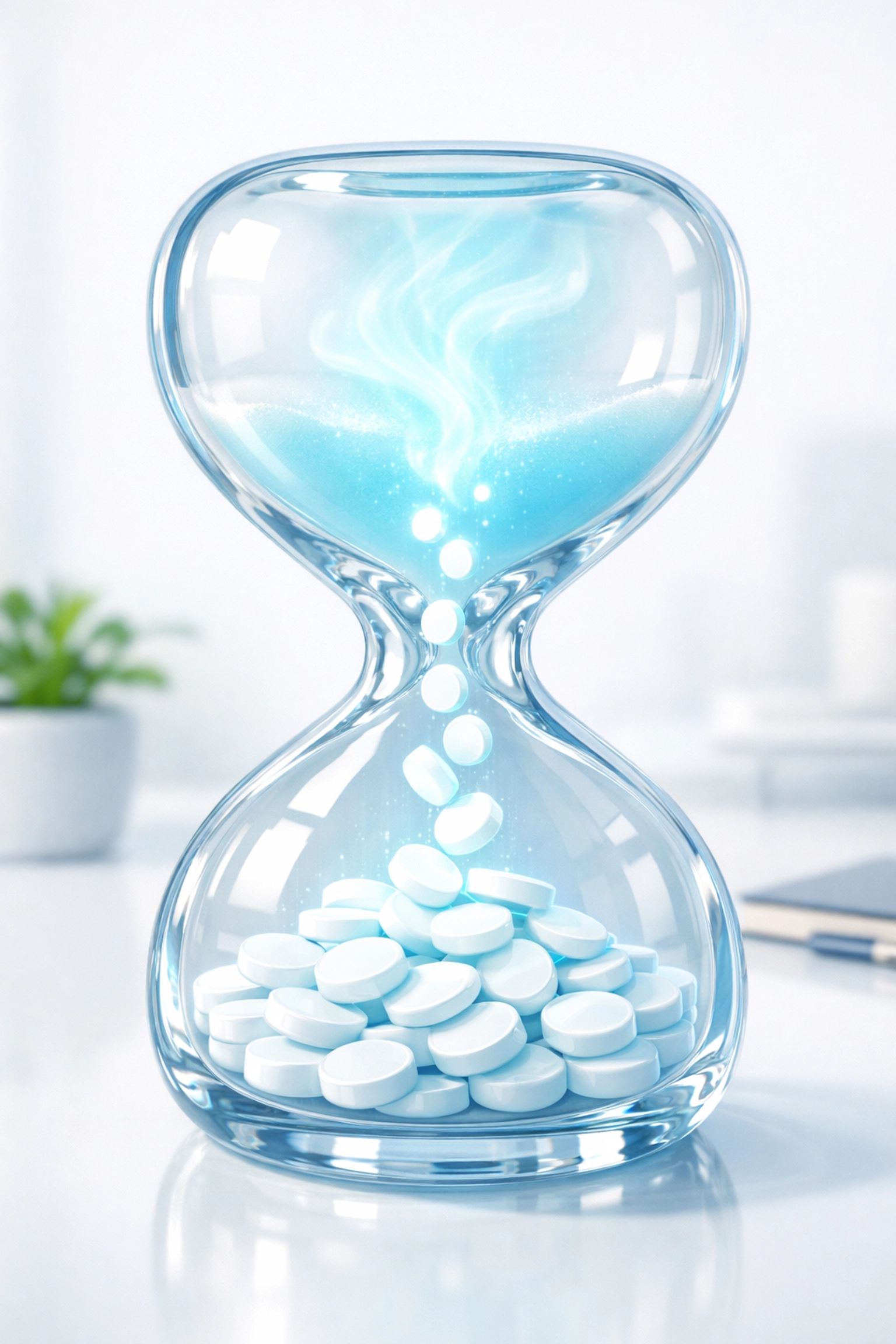 Modern hourglass turning time into capital to illustrate fast 24-hour business funding decisions.
