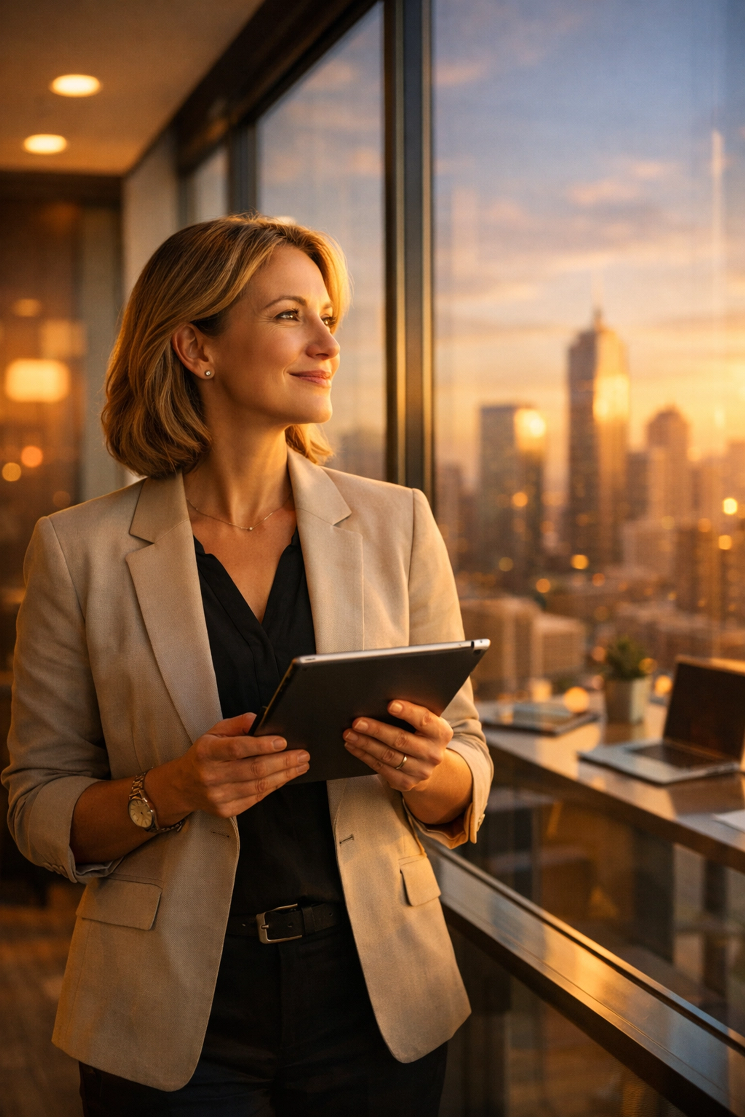 Business owner in a modern office representing strategic speed and ethical business financing.
