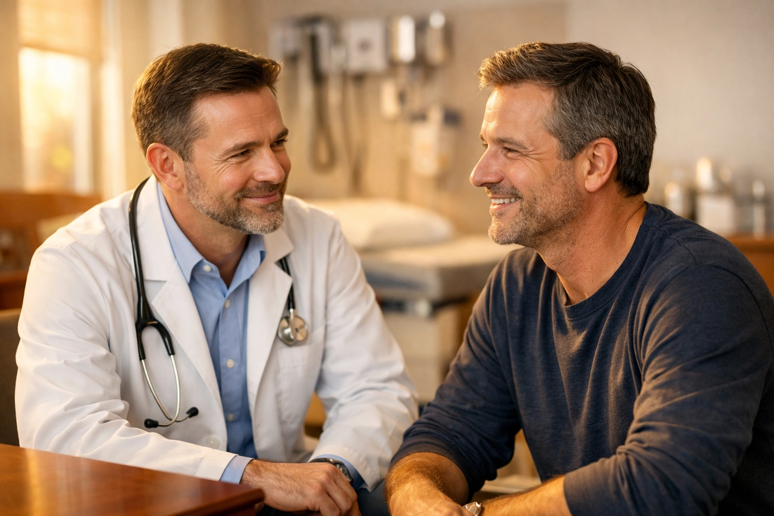 Erectile dysfunction specialist in Delray Beach discussing personalized regenerative therapy with a patient.