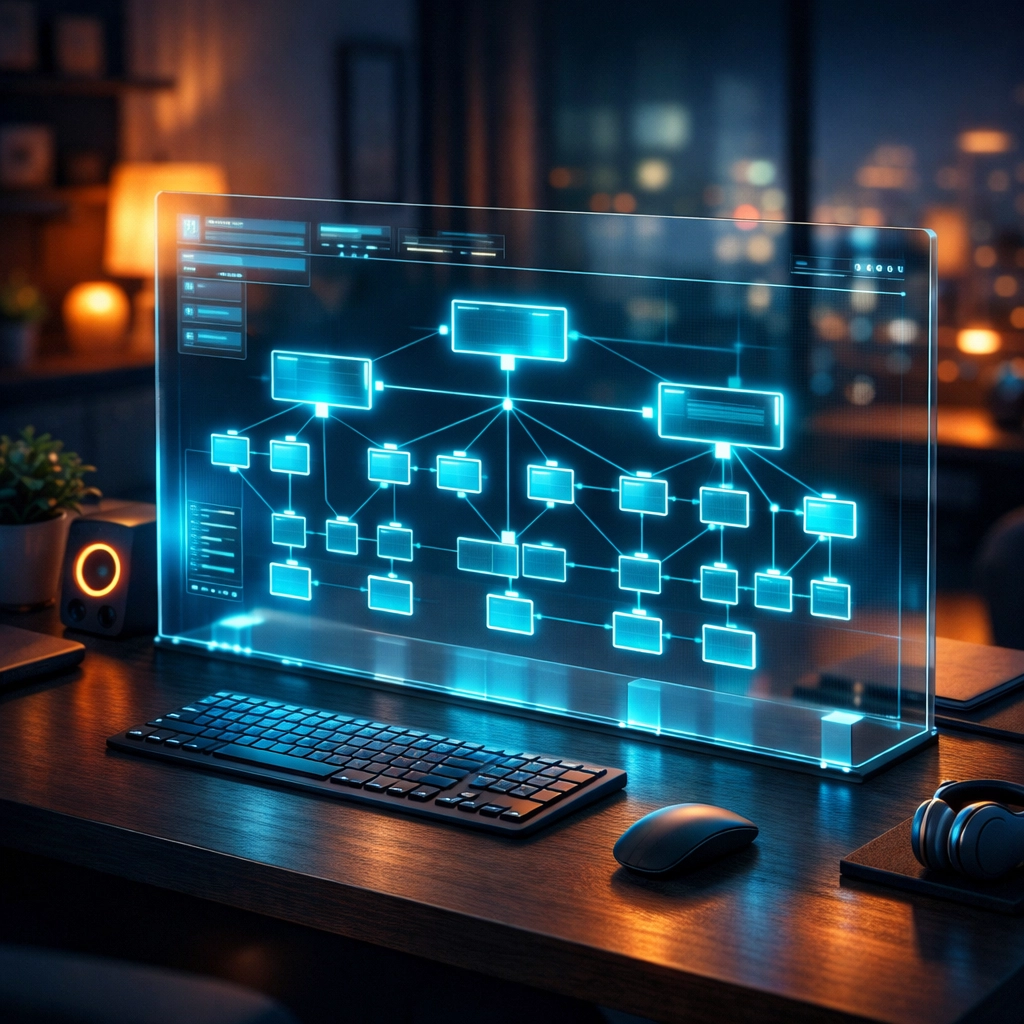 Digital interface showing structured information nodes for a personal learning network on Discord.