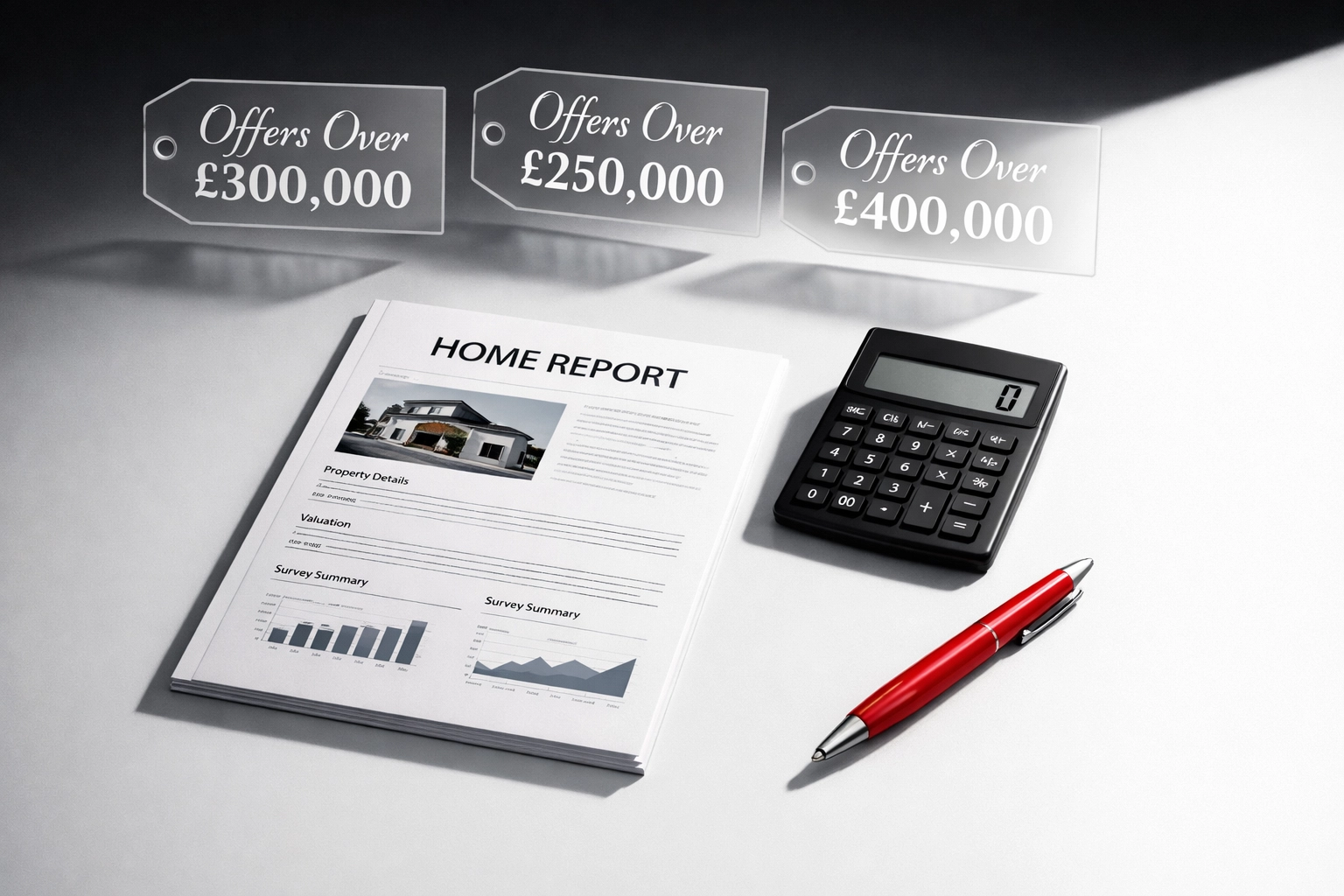 Home Report valuation document with Offers Over pricing strategy for Scottish property
