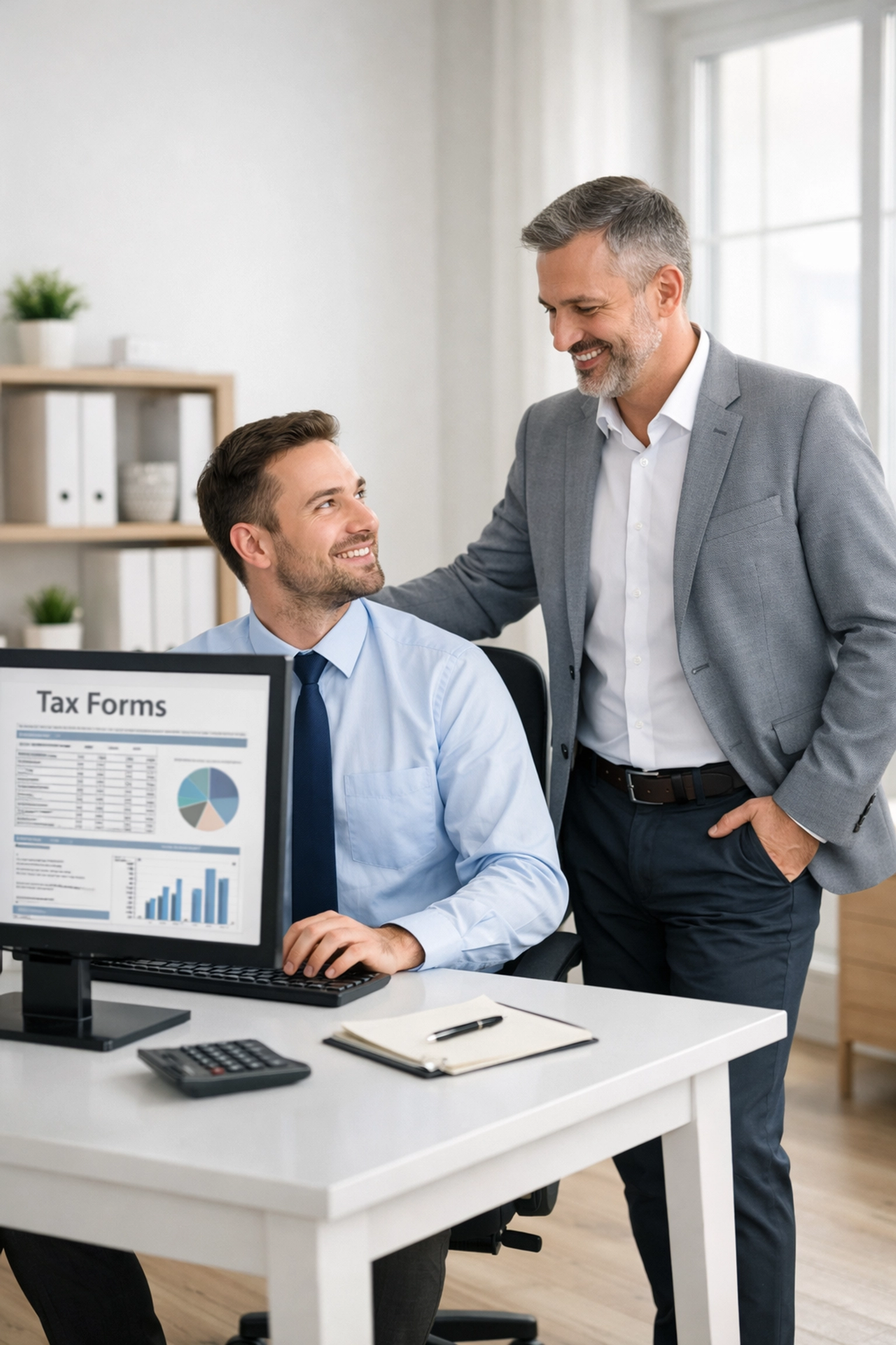 Two tax professionals collaborating on backup ERO support and disaster recovery planning