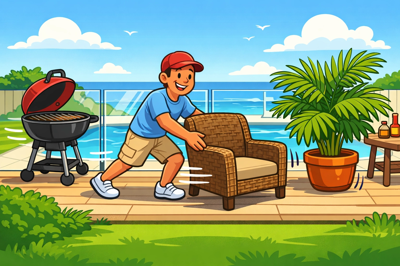 Clearing climbable objects near a fence for a pool safety certificate Gold Coast.