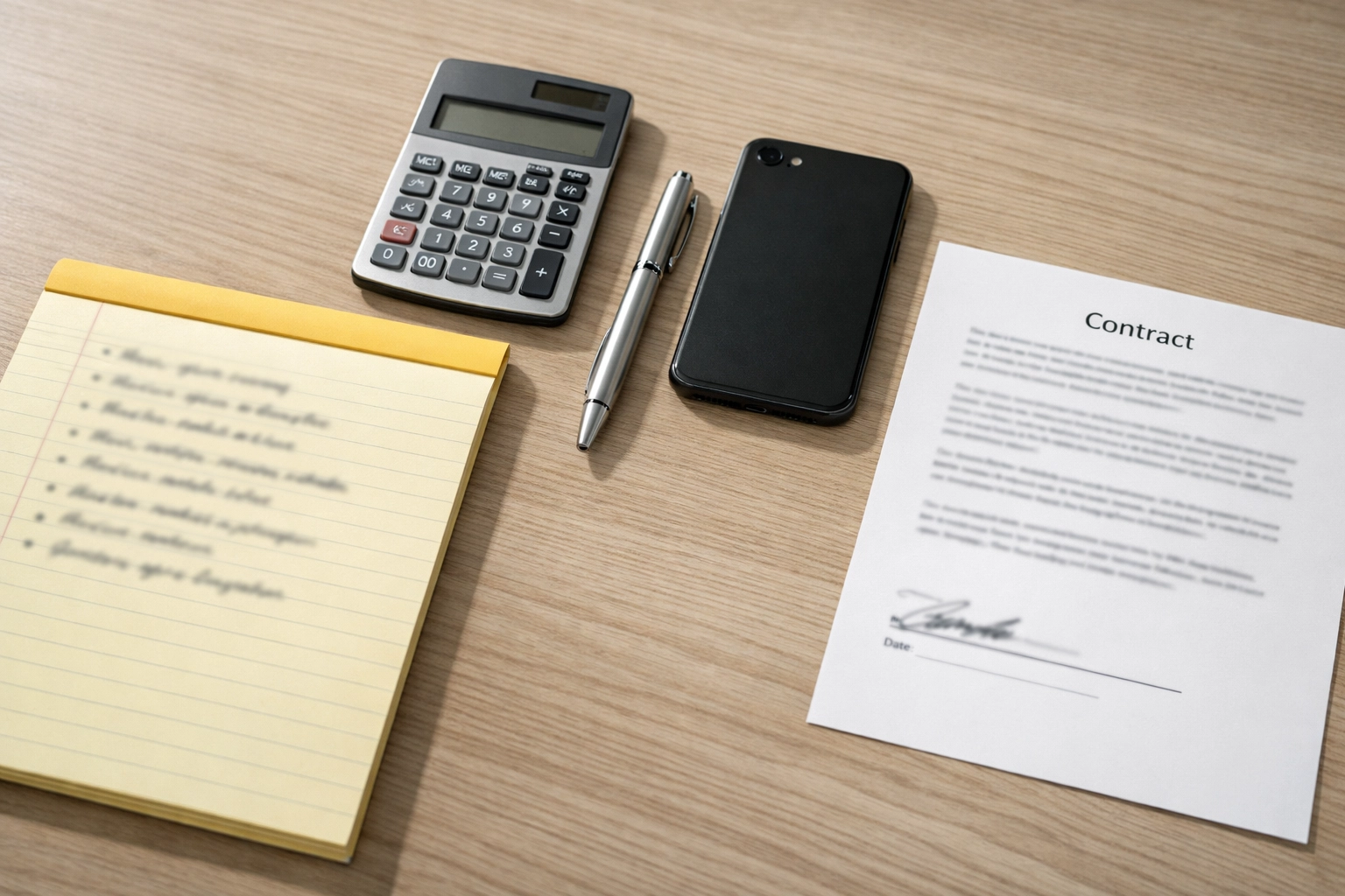 Professional tax office setup checklist and service bureau contract on a clean modern desk.
