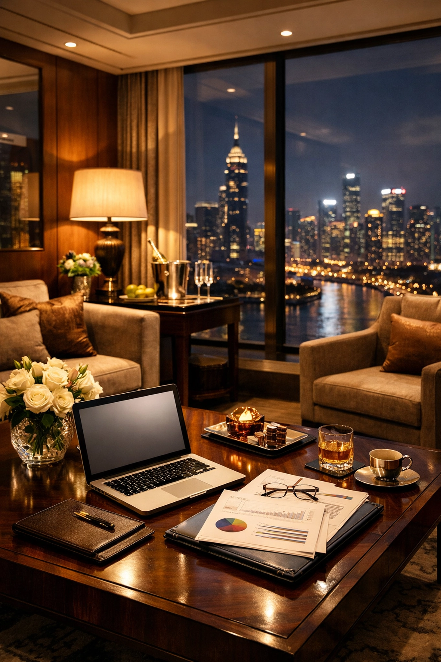 NEWSLETTER: 10 Reasons Your Super Bowl Travel Management Isn't Working (And How VIP Concierge Fixes It) Luxury hotel suite with city views providing executive comfort for Super Bowl travel
