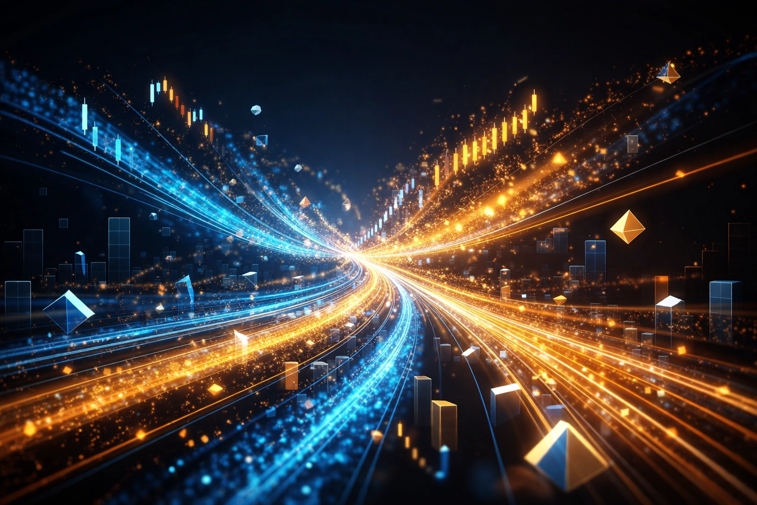 Dynamic financial markets chart illustrating global asset class volatility and hedge fund opportunities in 2026