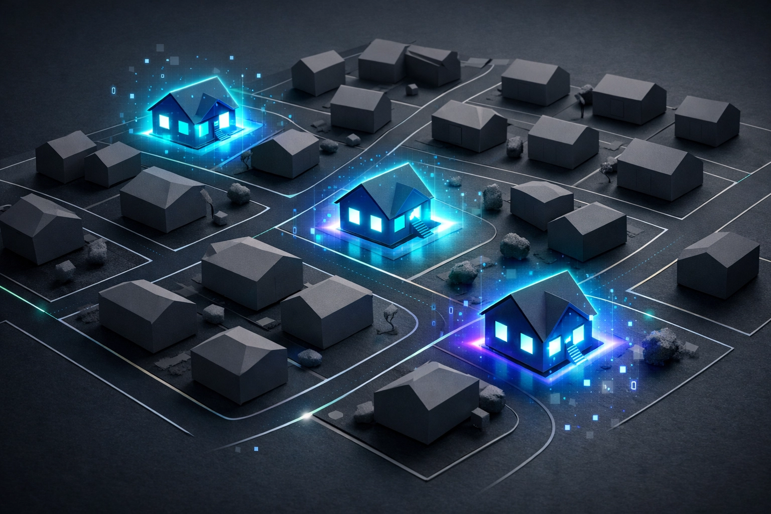 Predictive analytics tool highlighting likely sellers on a map for best real estate lead generation.