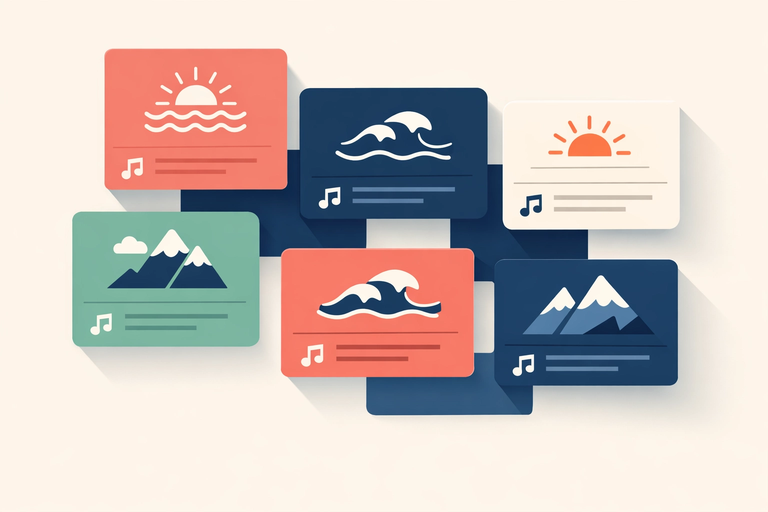 Organized Christian playlist cards with intentional worship themes