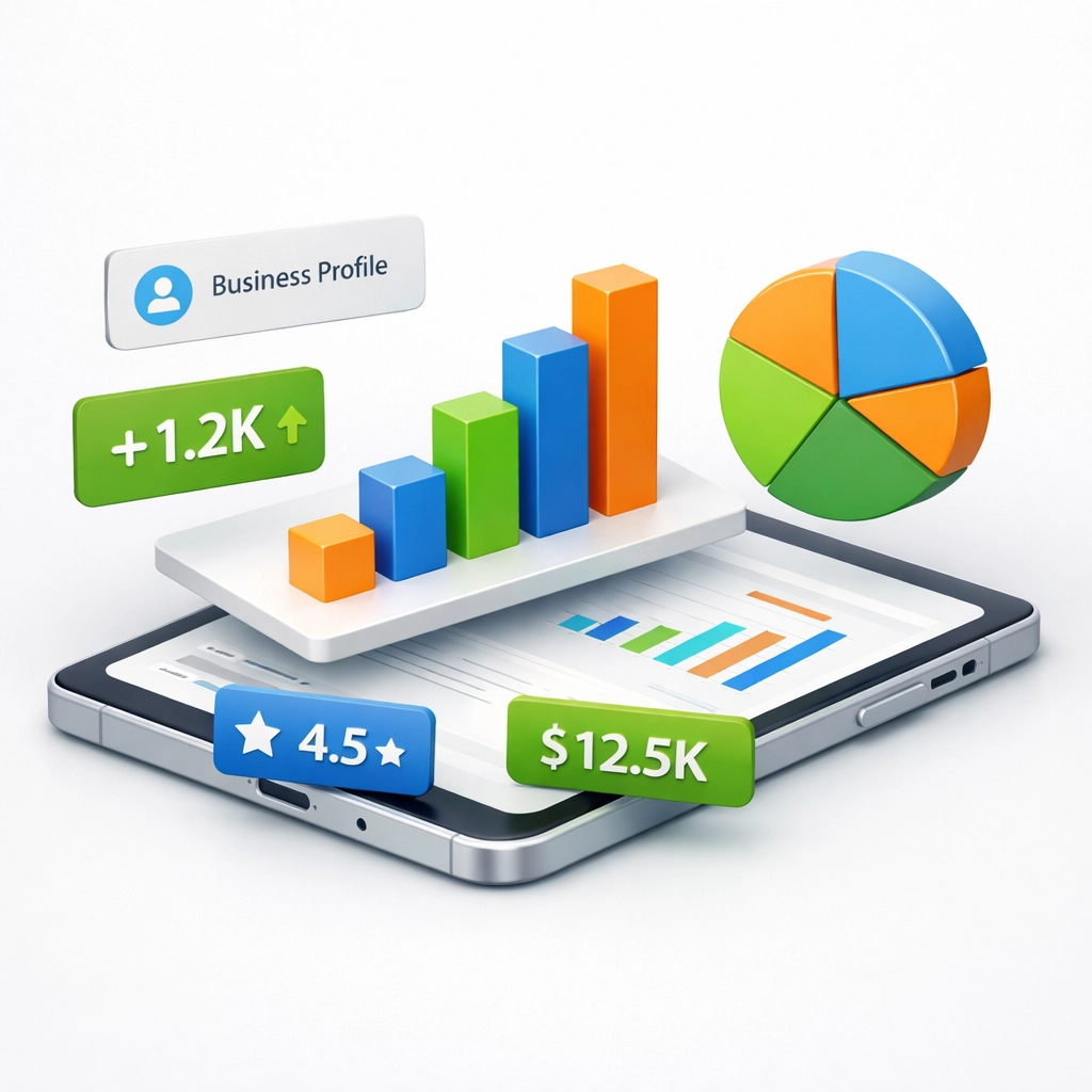 Google My Business review analytics dashboard tracking metrics and performance data