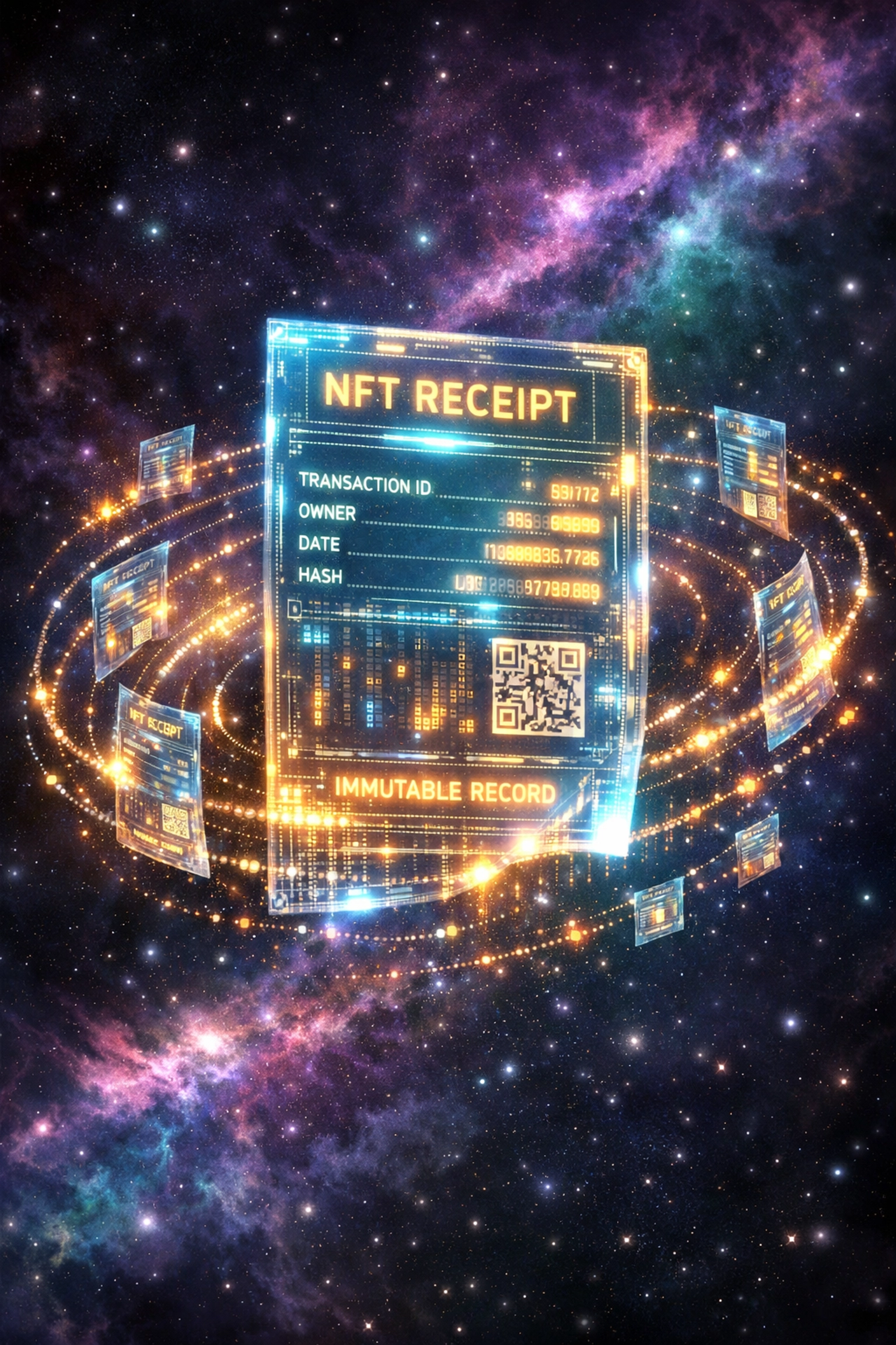 NFT receipts for accounting stored permanently on blockchain for merchant record-keeping