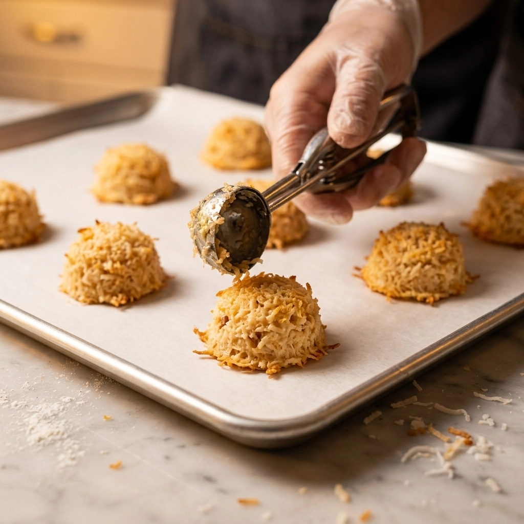 Scooping the macaroons