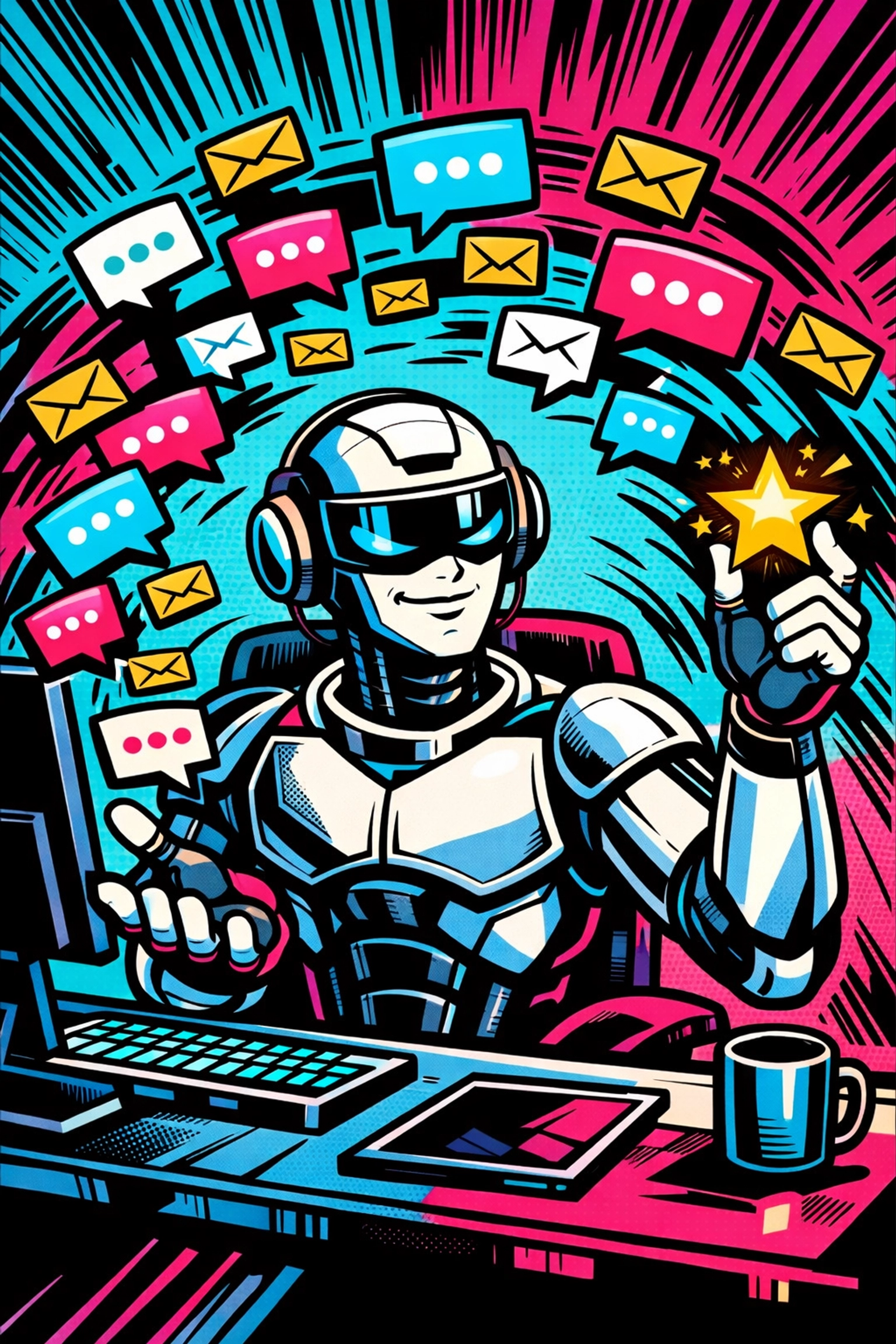 AI assistant handling customer service messages and email automation for a small business.