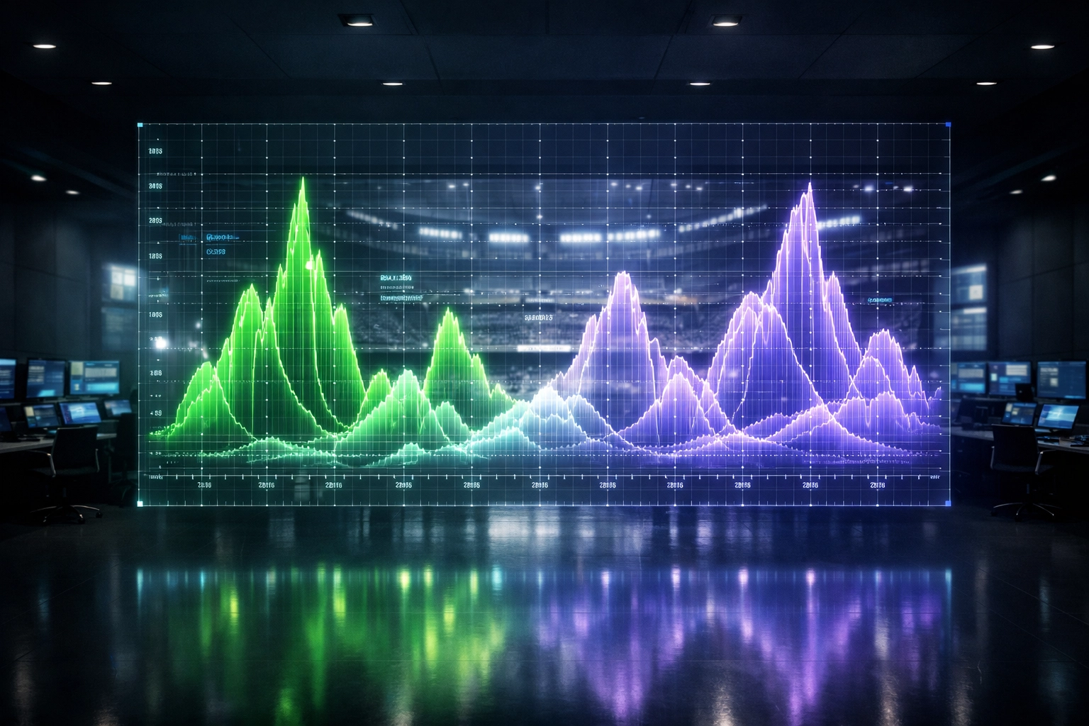 Holographic ATS Matrix showing multi-year performance cycles for NBA AI predictions.