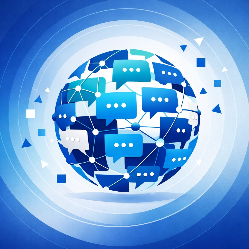 A digital globe representing conversational search trends and the future of interconnected digital marketing.