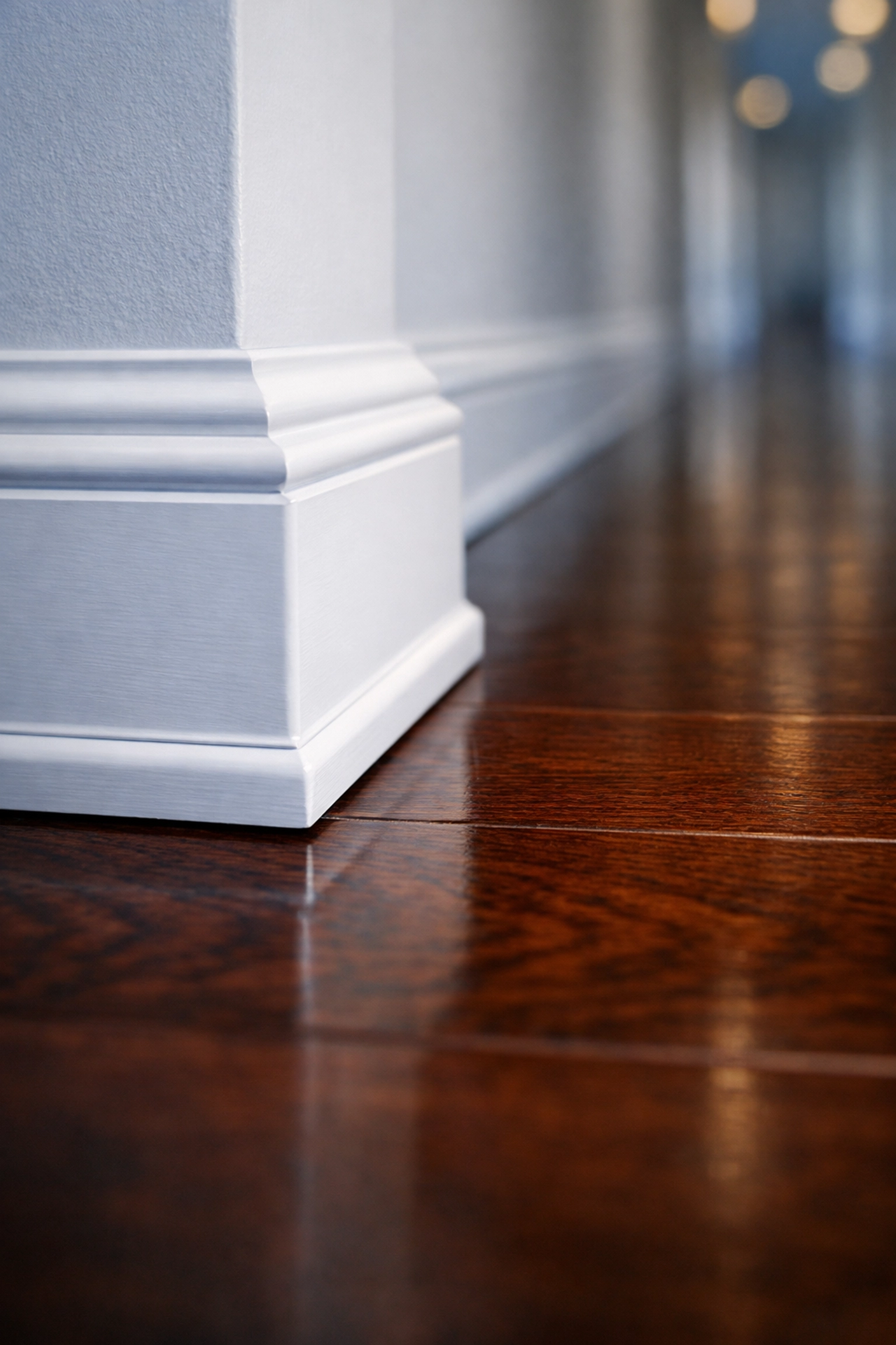 Spotless baseboards and polished floors after a thorough move-out cleaning Worcester service.