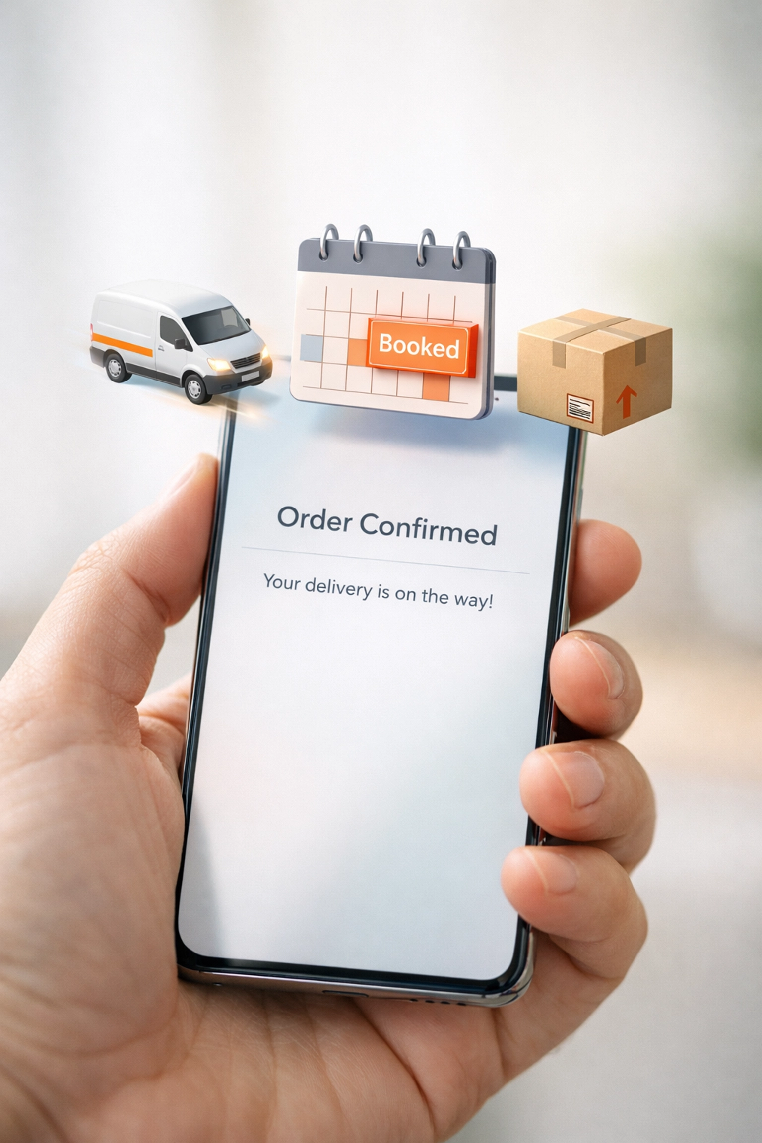 Mobile interface showing AI agent tasks like order tracking and scheduling.