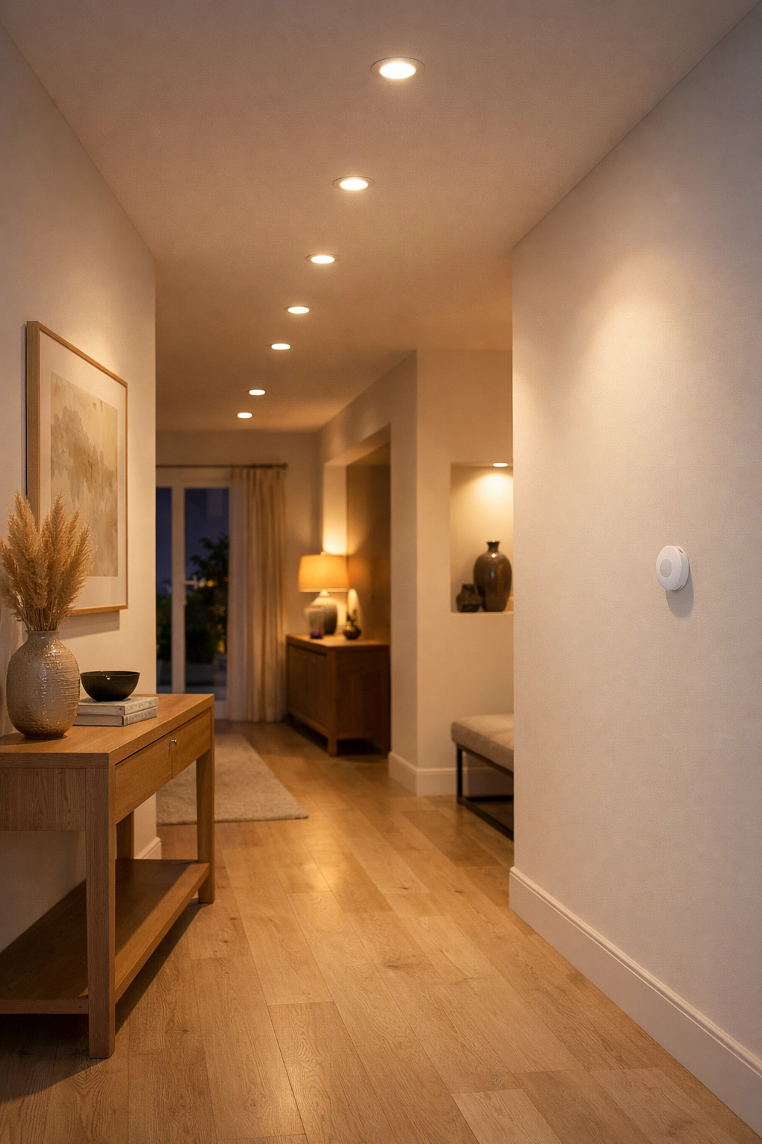 Modern LED recessed lighting with occupancy sensors in Orlando home remodel