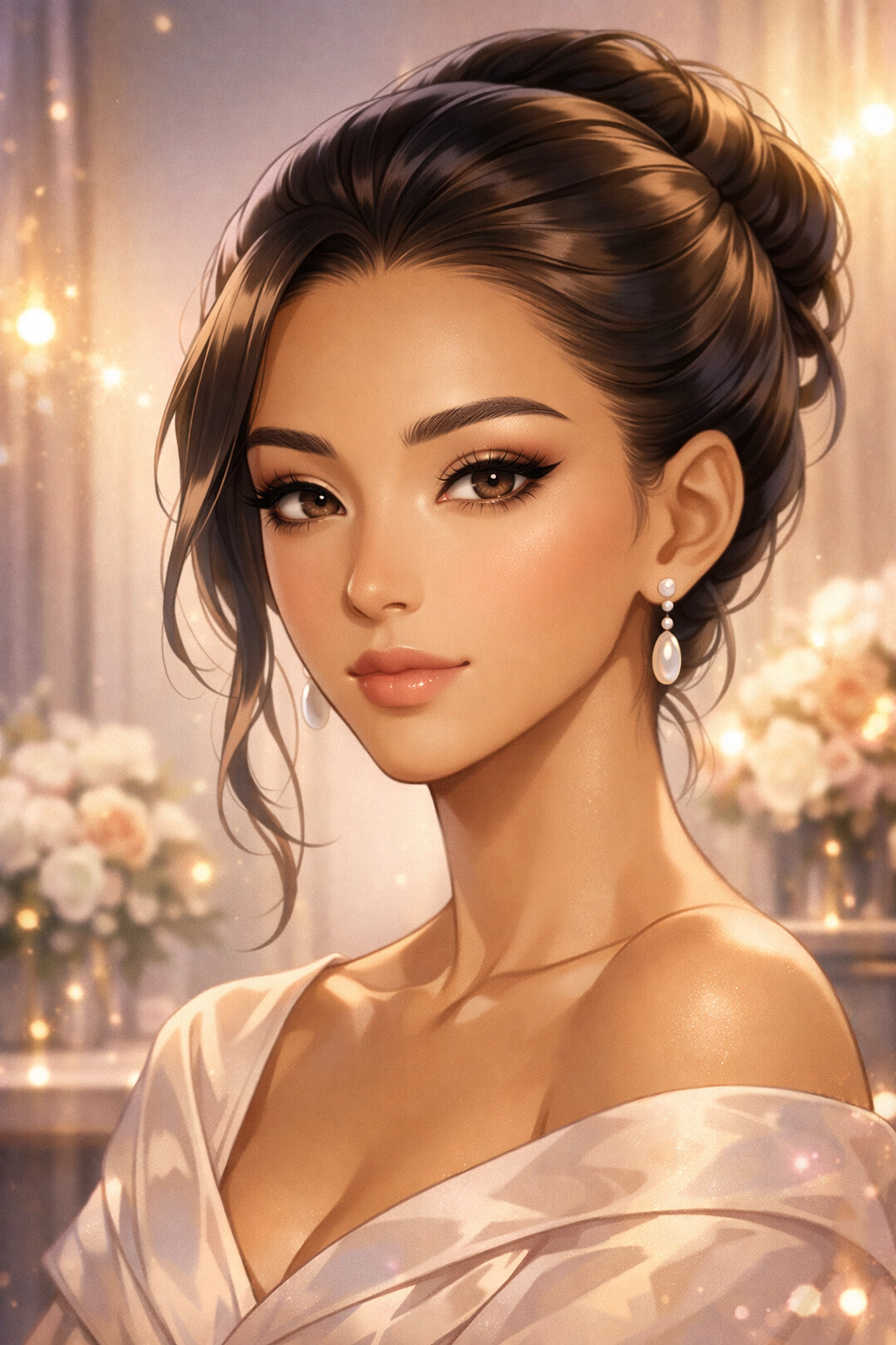 Elegant woman with natural nano brows in a luxury Feasterville permanent makeup studio.