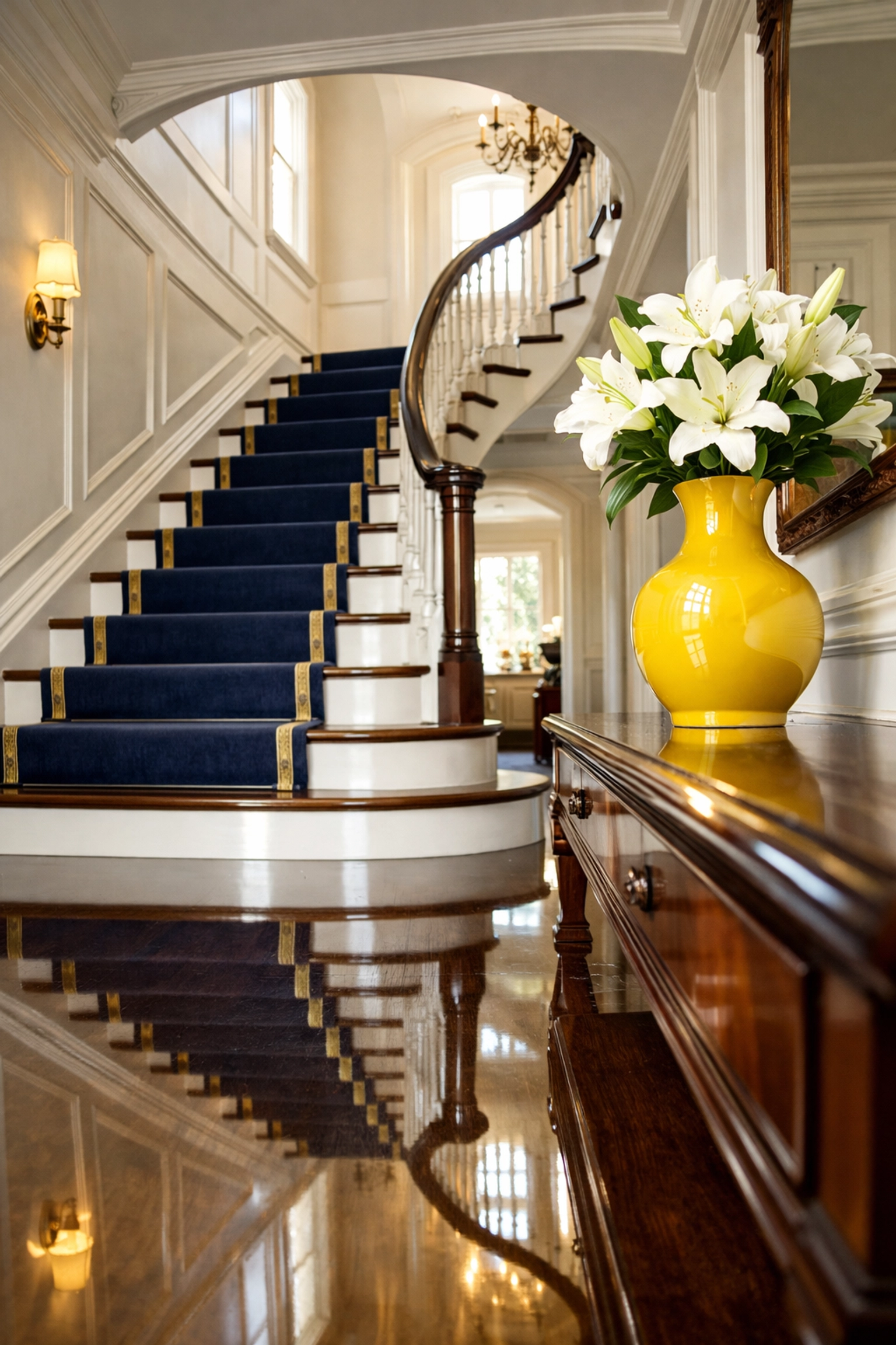 A perfectly clean historic entryway in Lexington MA demonstrating expert house cleaning services MA.