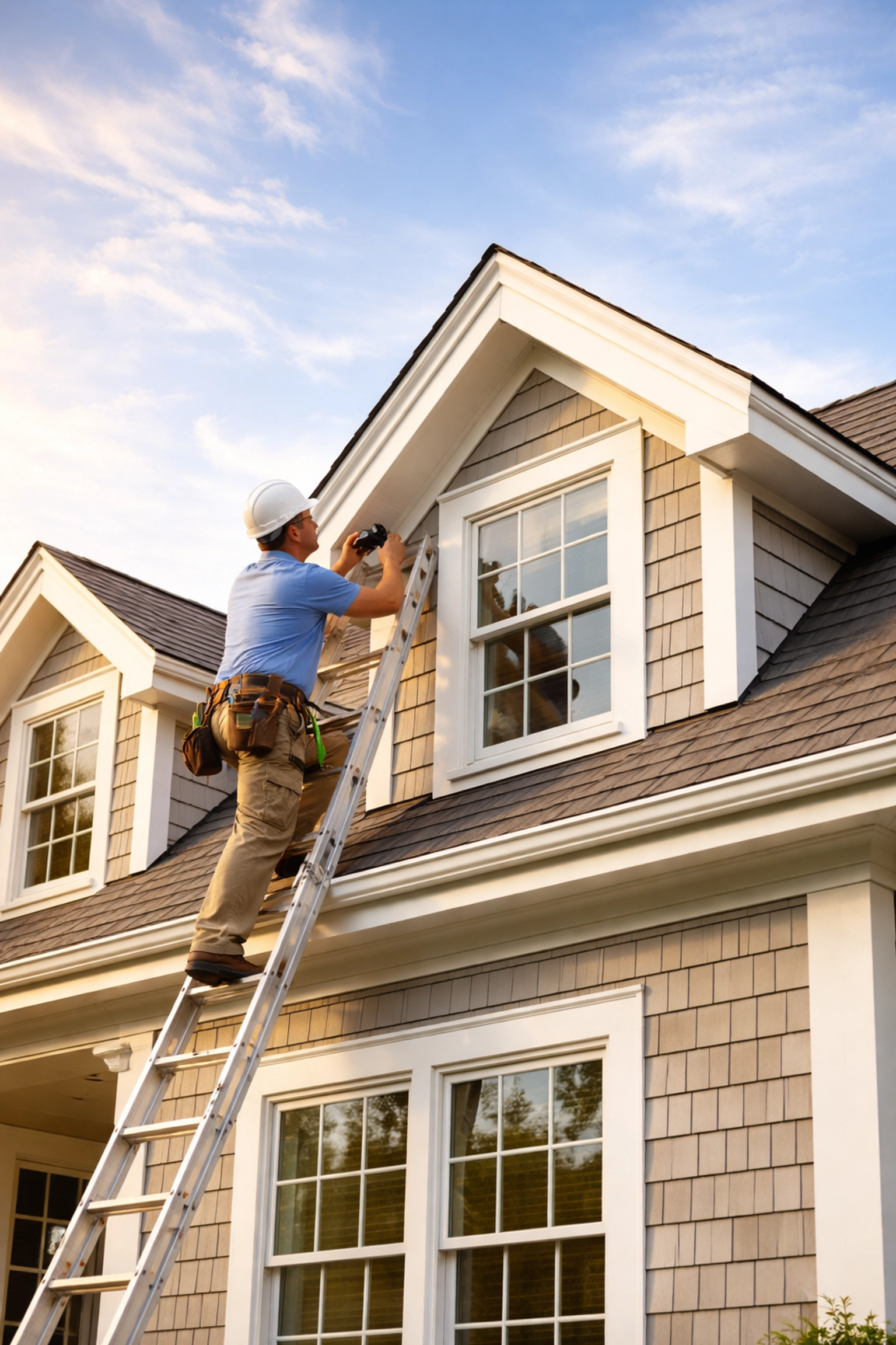 Cape Cod home roof inspection by contractor, emphasizing roof maintenance for comprehensive homeowners insurance.