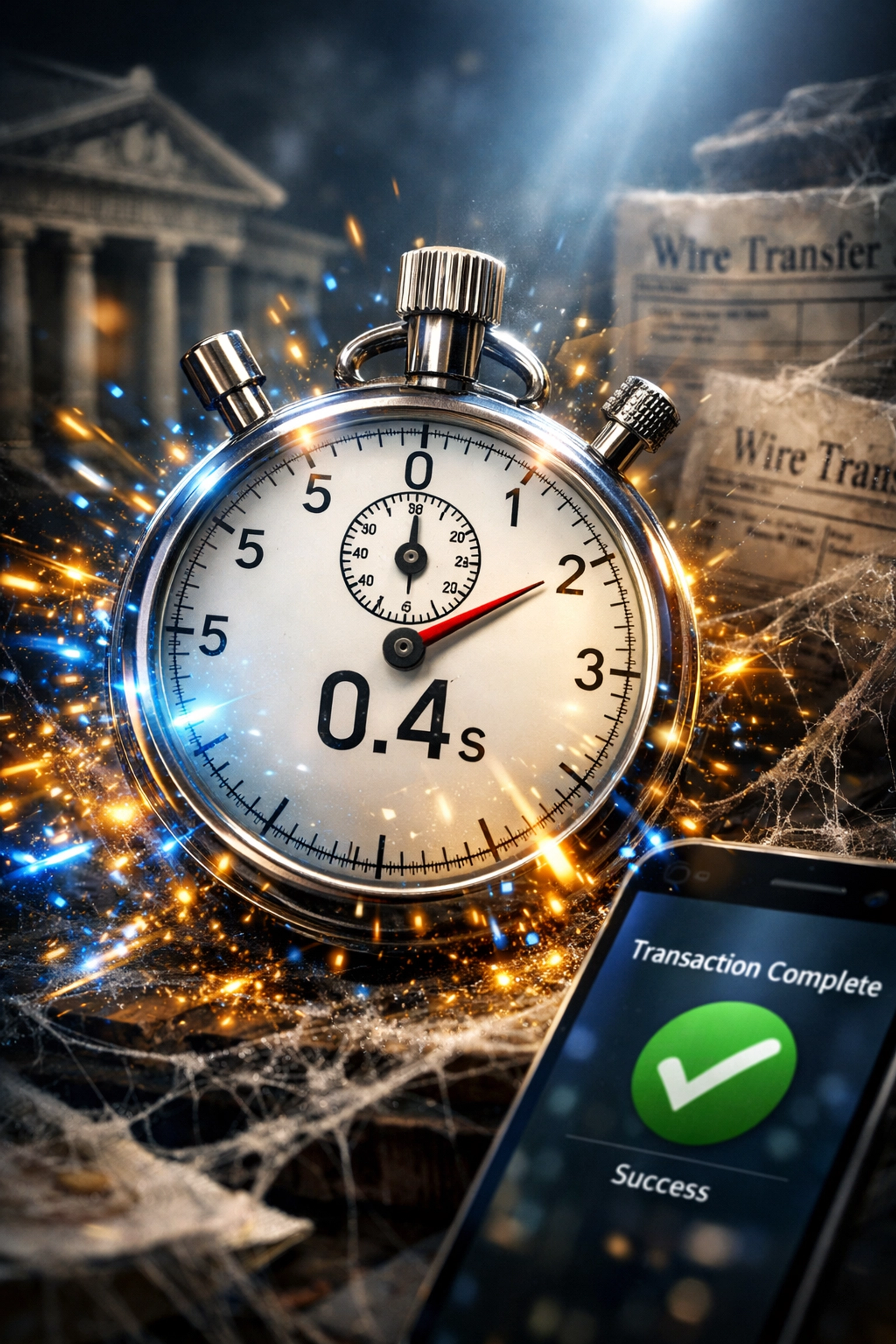 Instant crypto payment settlement in milliseconds versus slow traditional banking