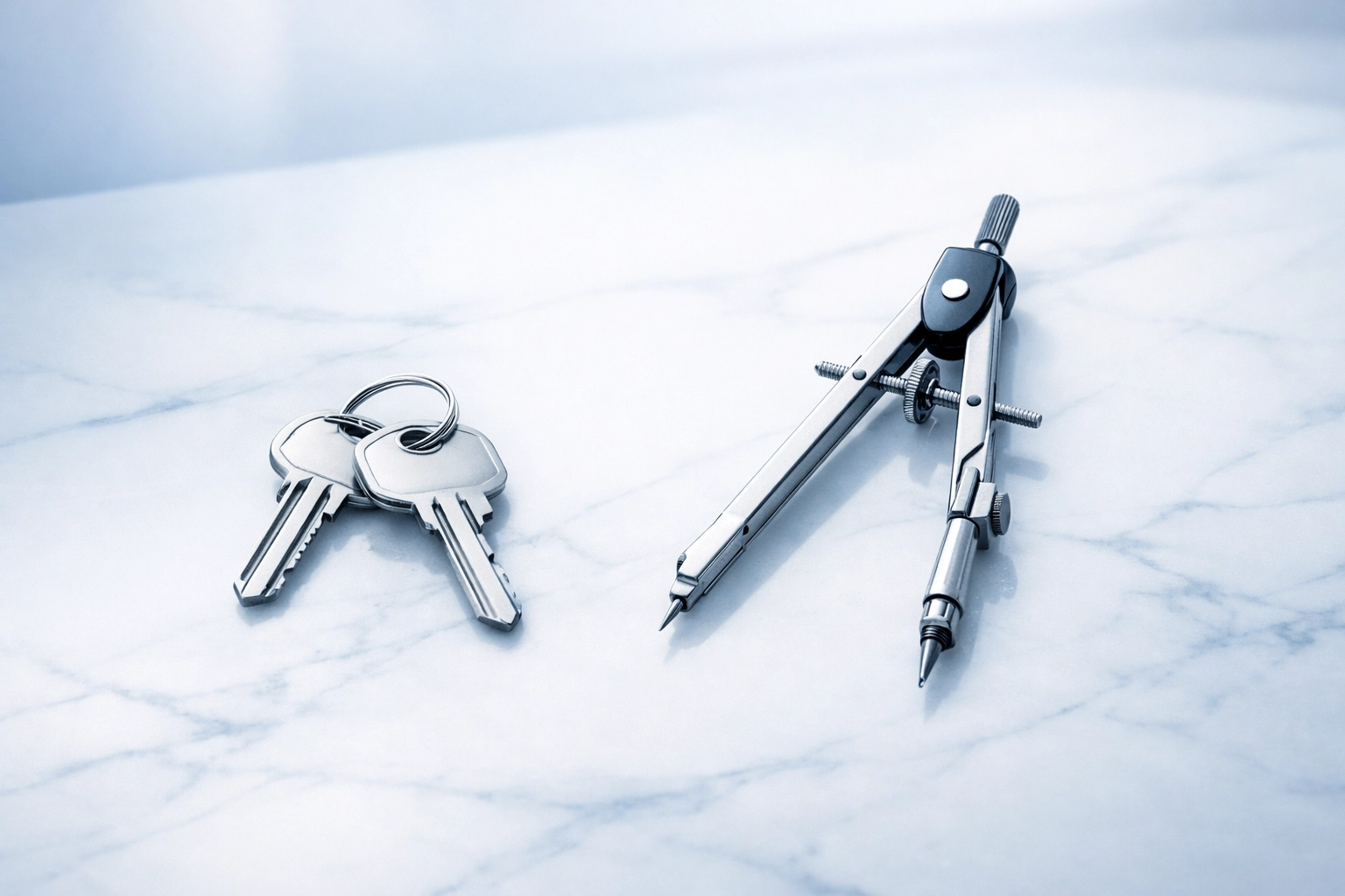 Keys and a compass representing expert estate planning guidance in Boca Raton and Delray Beach.