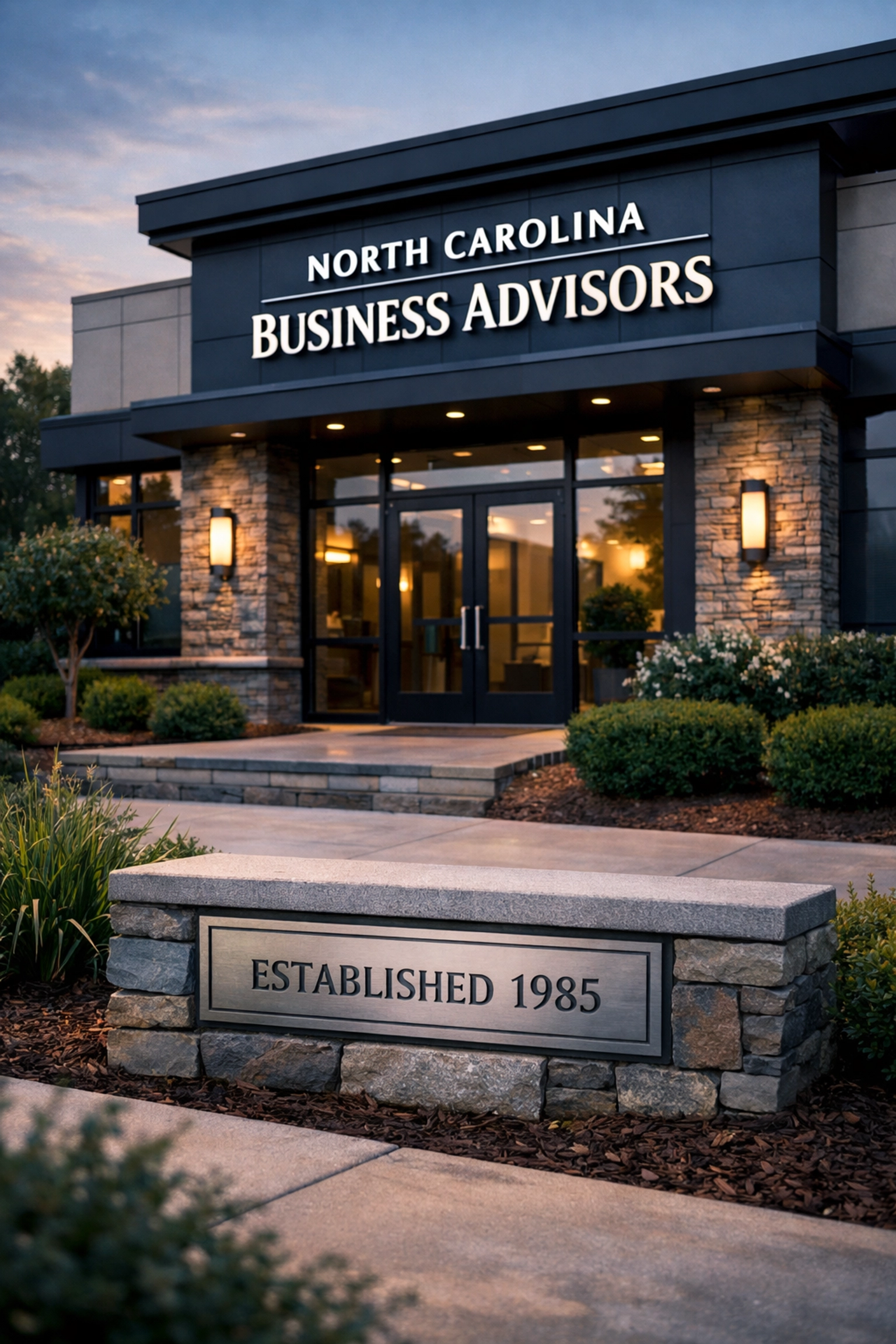 Established North Carolina business storefront showing company longevity and market presence