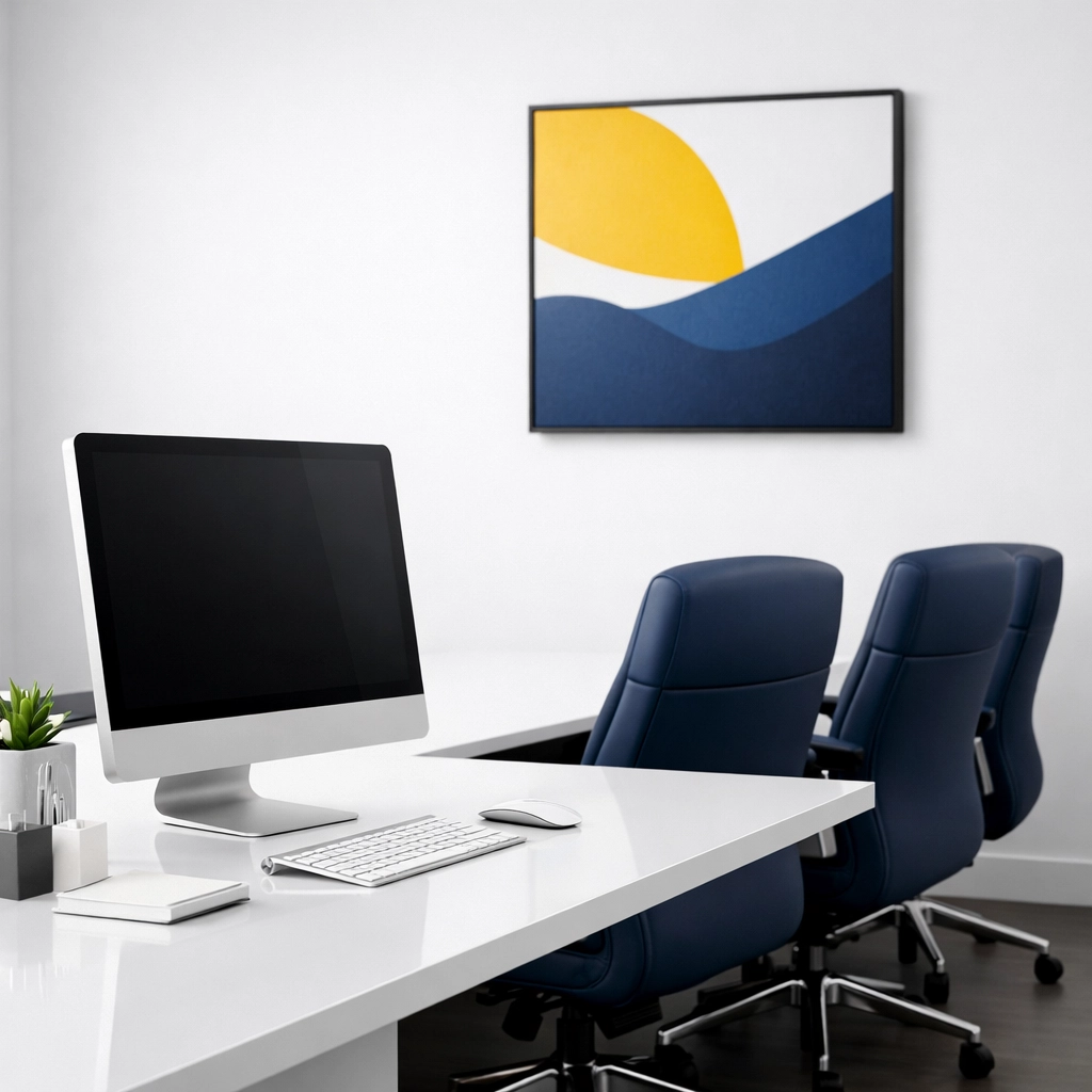 Sanitized and organized modern office workspace in Townsend MA, perfect for professional productivity.