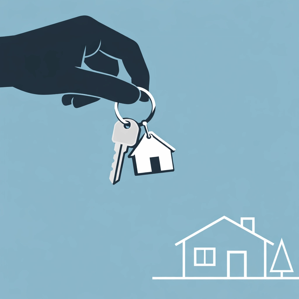 Mano sosteniendo las llaves de una nueva propiedad tras el cierre de la compra de casa.