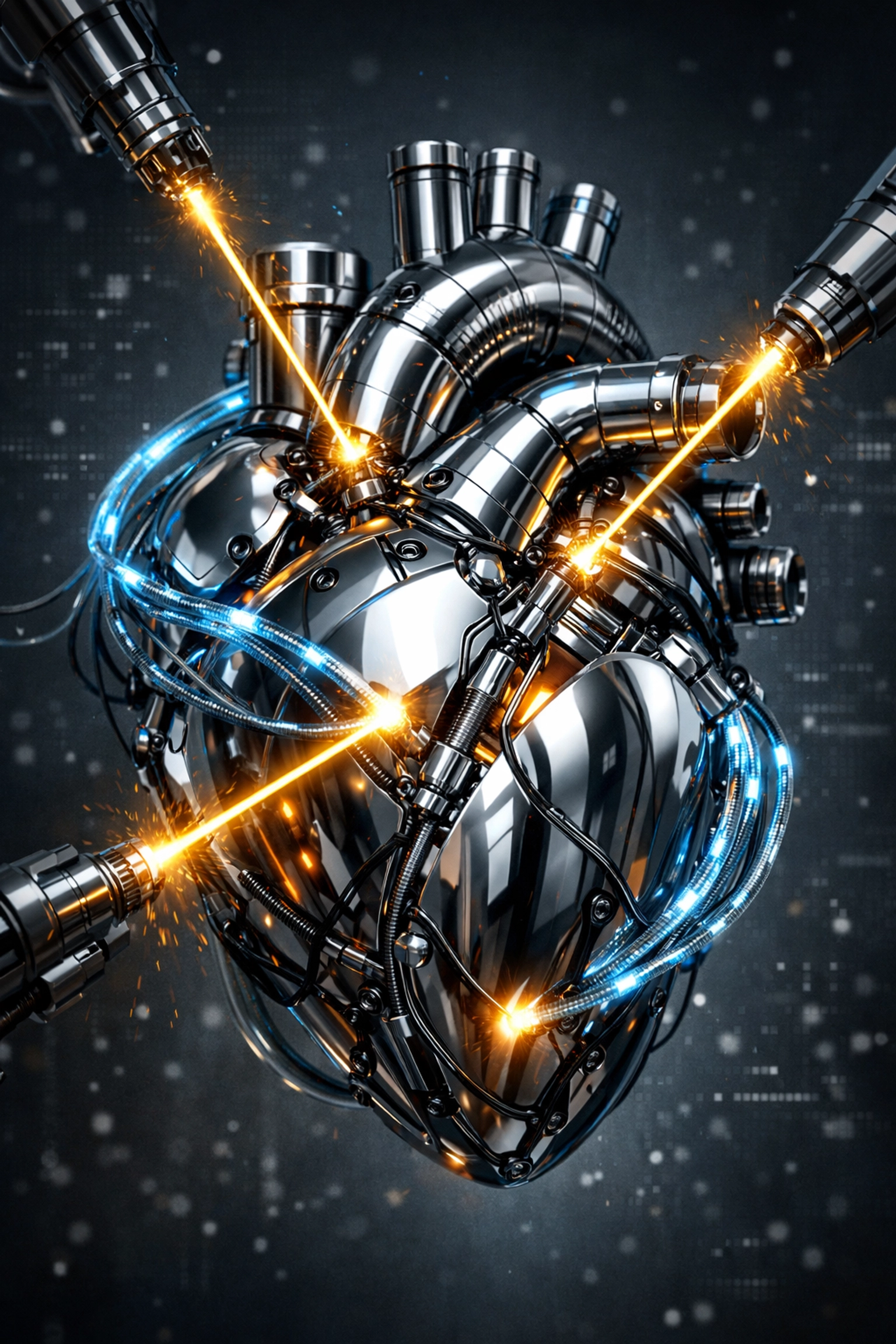 Custom Software Development Vs. SaaS Subscriptions: Which Is Better For Your SMB in 2026? 3 Futuristic mechanical heart being assembled, representing core business power through custom software development.