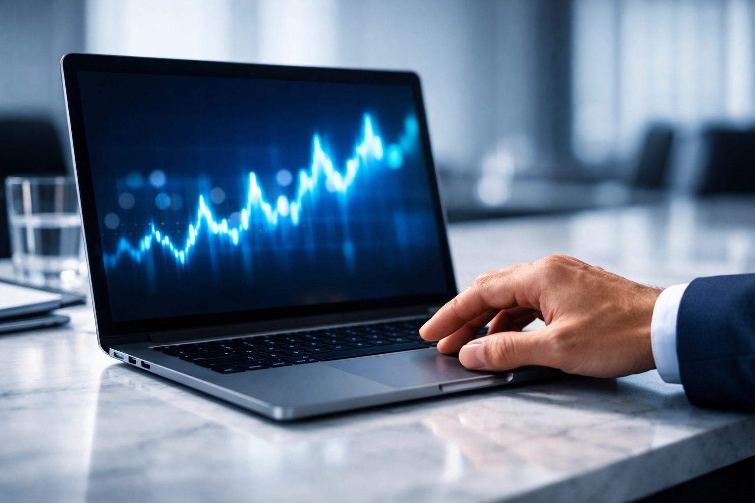 Close-up of a laptop displaying sales performance data and competency tracking analytics.