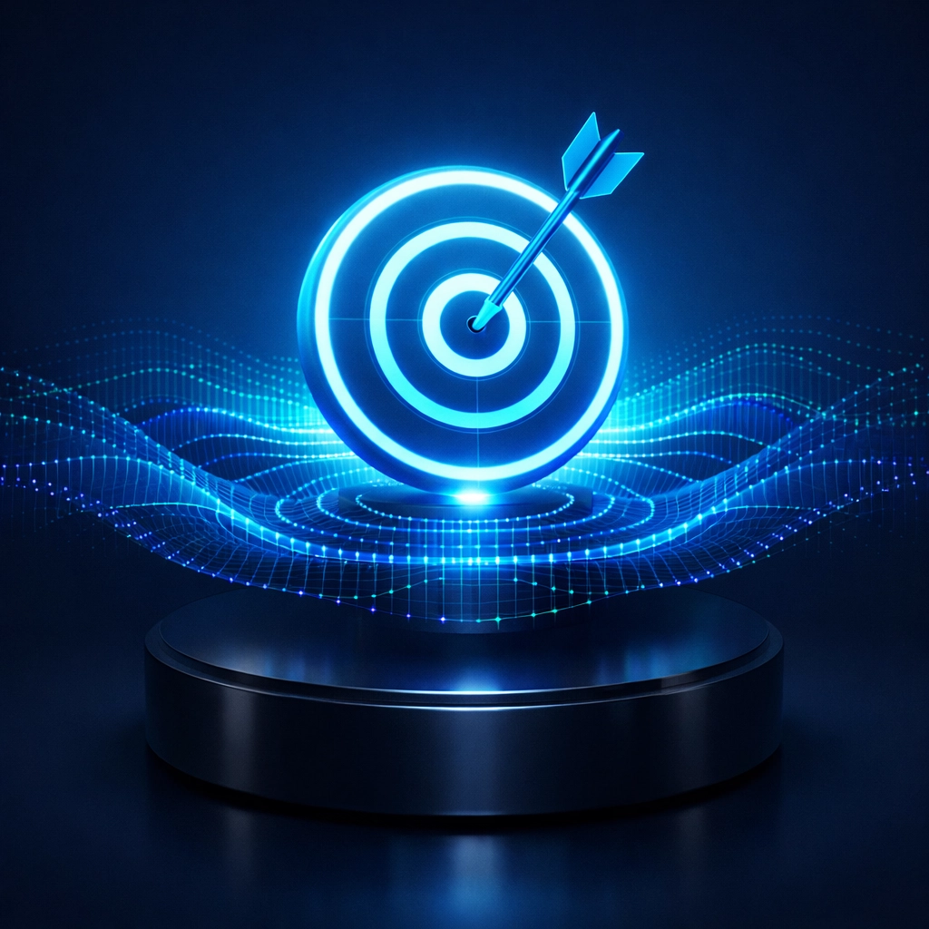 Holographic bullseye target showing high accuracy and precision in real estate data.