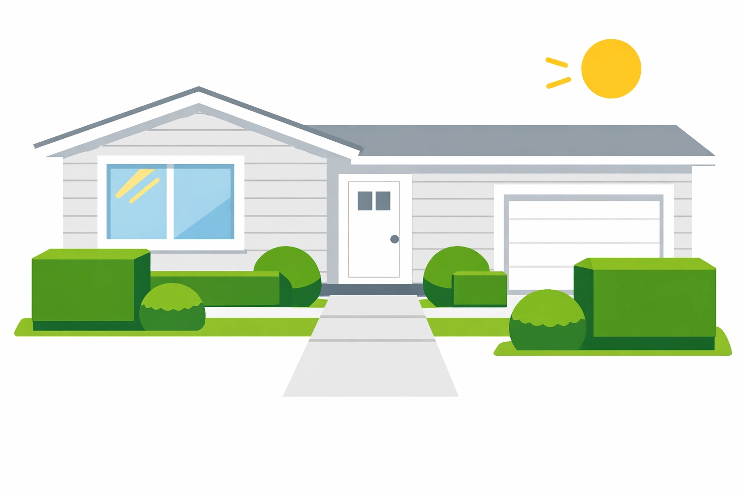 Neatly trimmed shrubs around a Kerrisdale house to improve visibility and home safety.