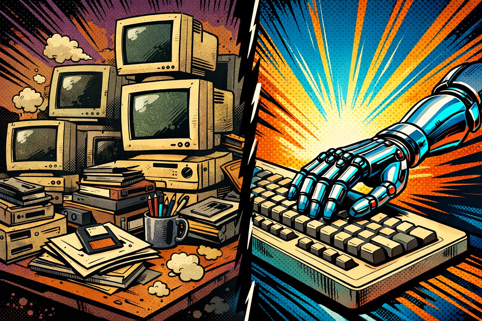 Robotic automation working with legacy business systems and old computers