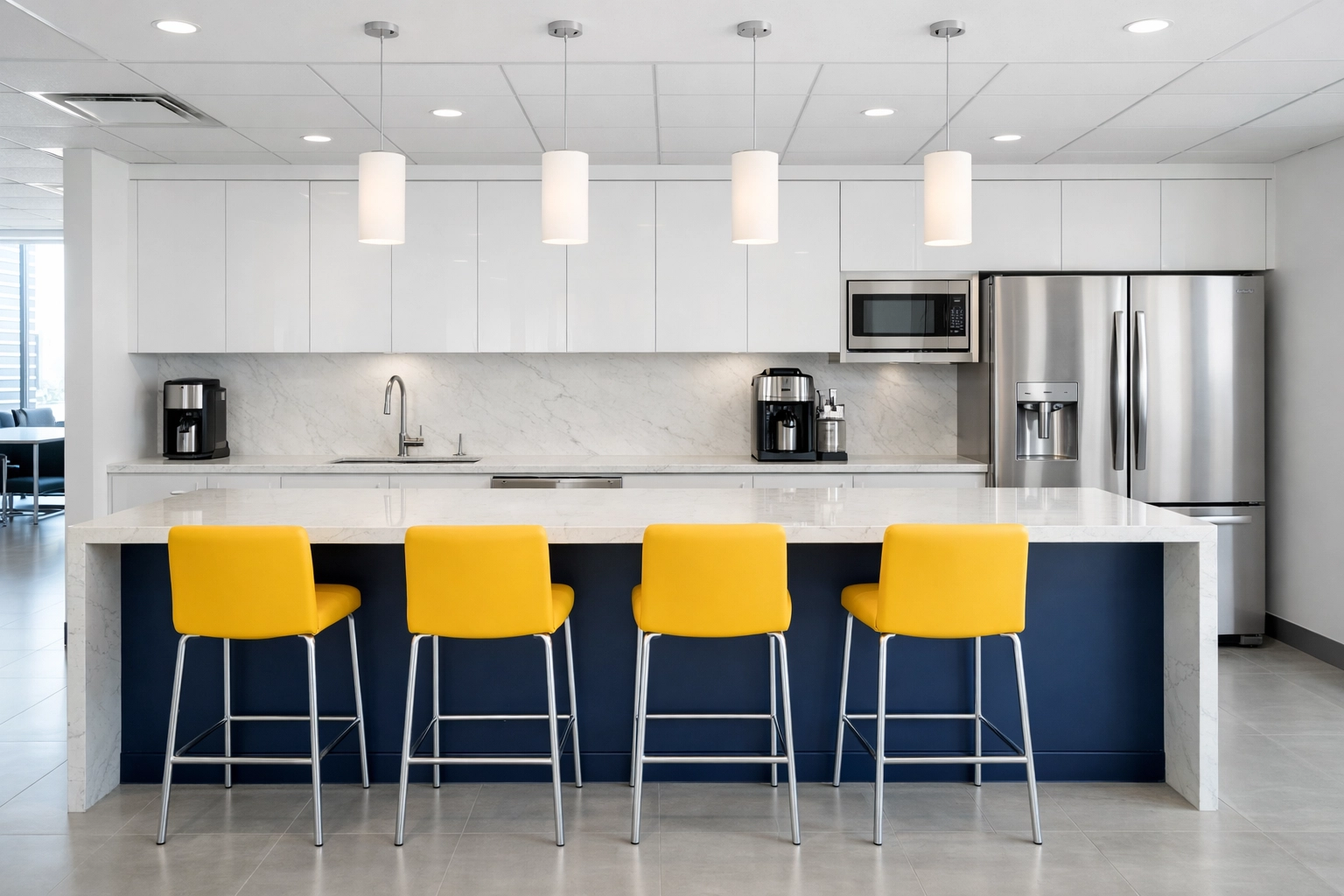 Clean and hygienic office kitchen area in Franklin, showcasing specialized breakroom Office Cleaning Franklin.